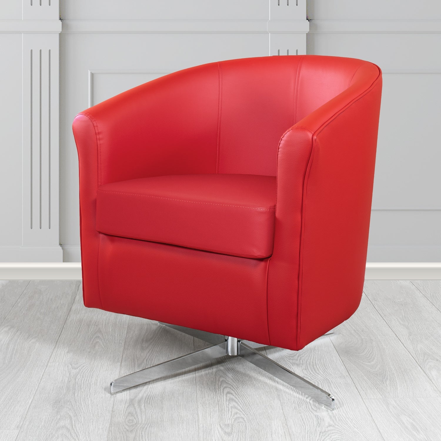 Cannes Swivel Tub Chair in Just Colour Crib 5 Faux Leather
