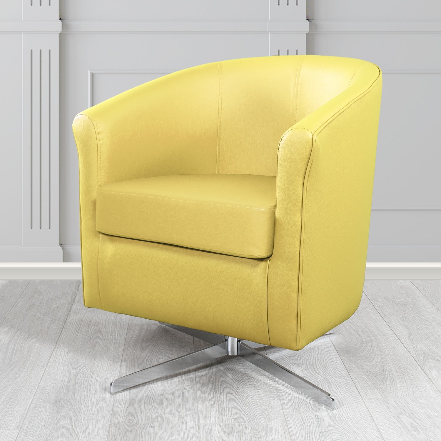 Cannes Swivel Tub Chair in Just Colour Crib 5 Faux Leather