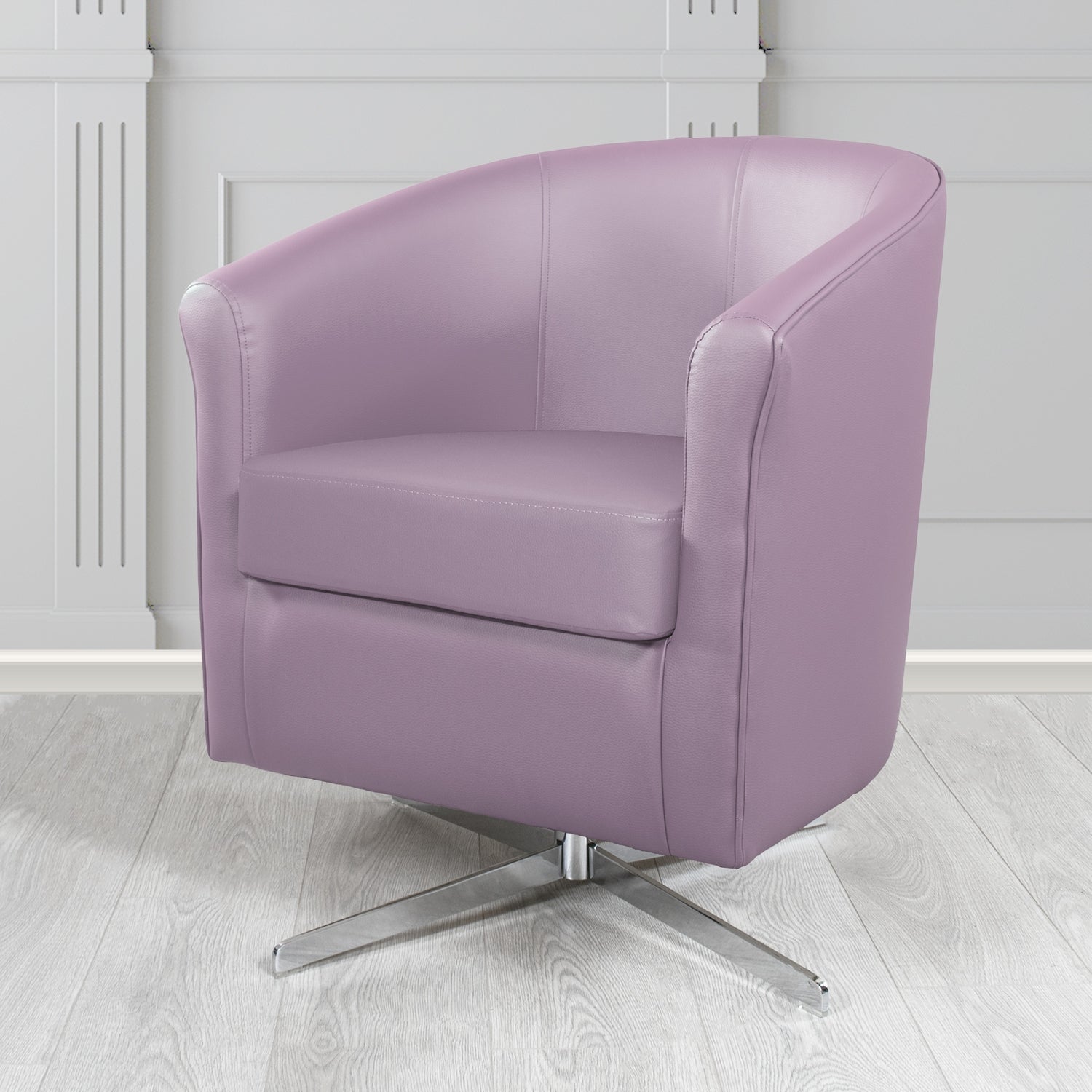 Cannes Swivel Tub Chair in Just Colour Crib 5 Faux Leather