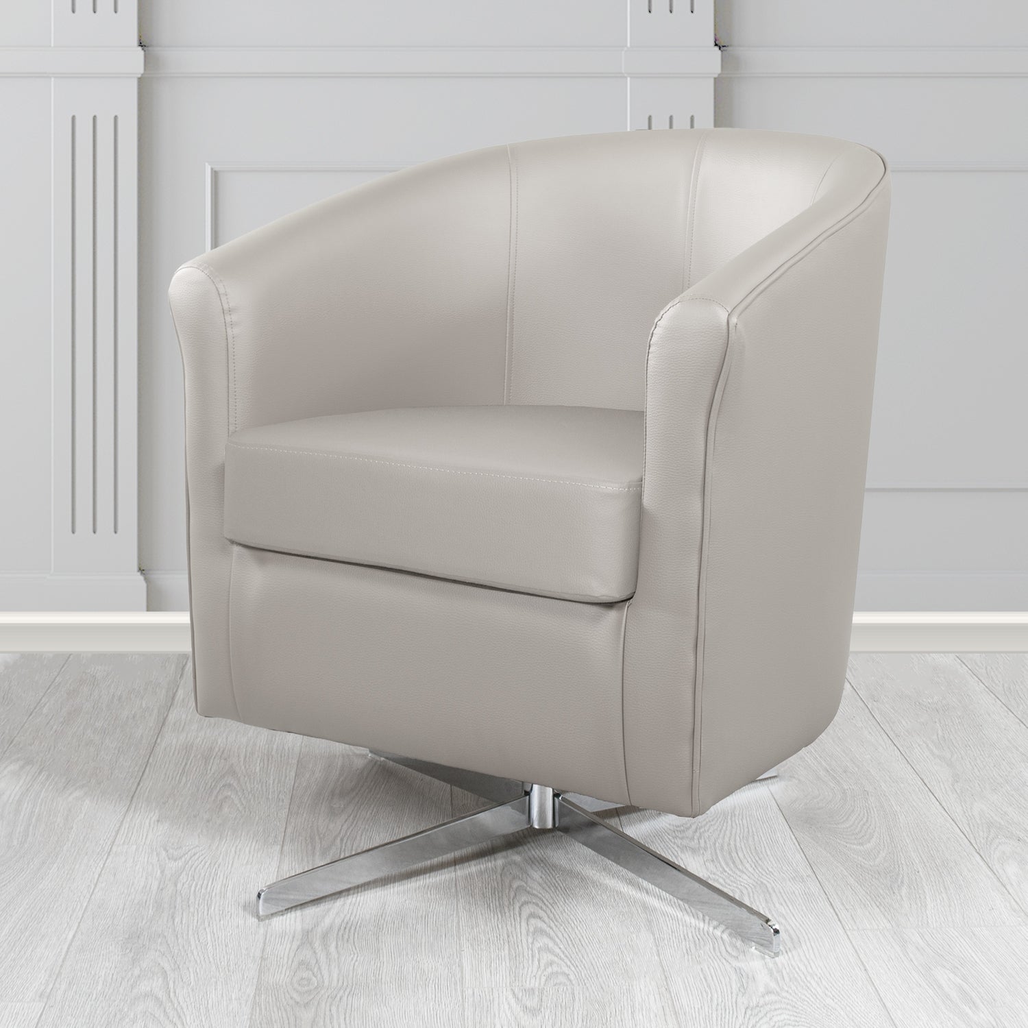 Cannes Swivel Tub Chair in Just Colour Crib 5 Faux Leather