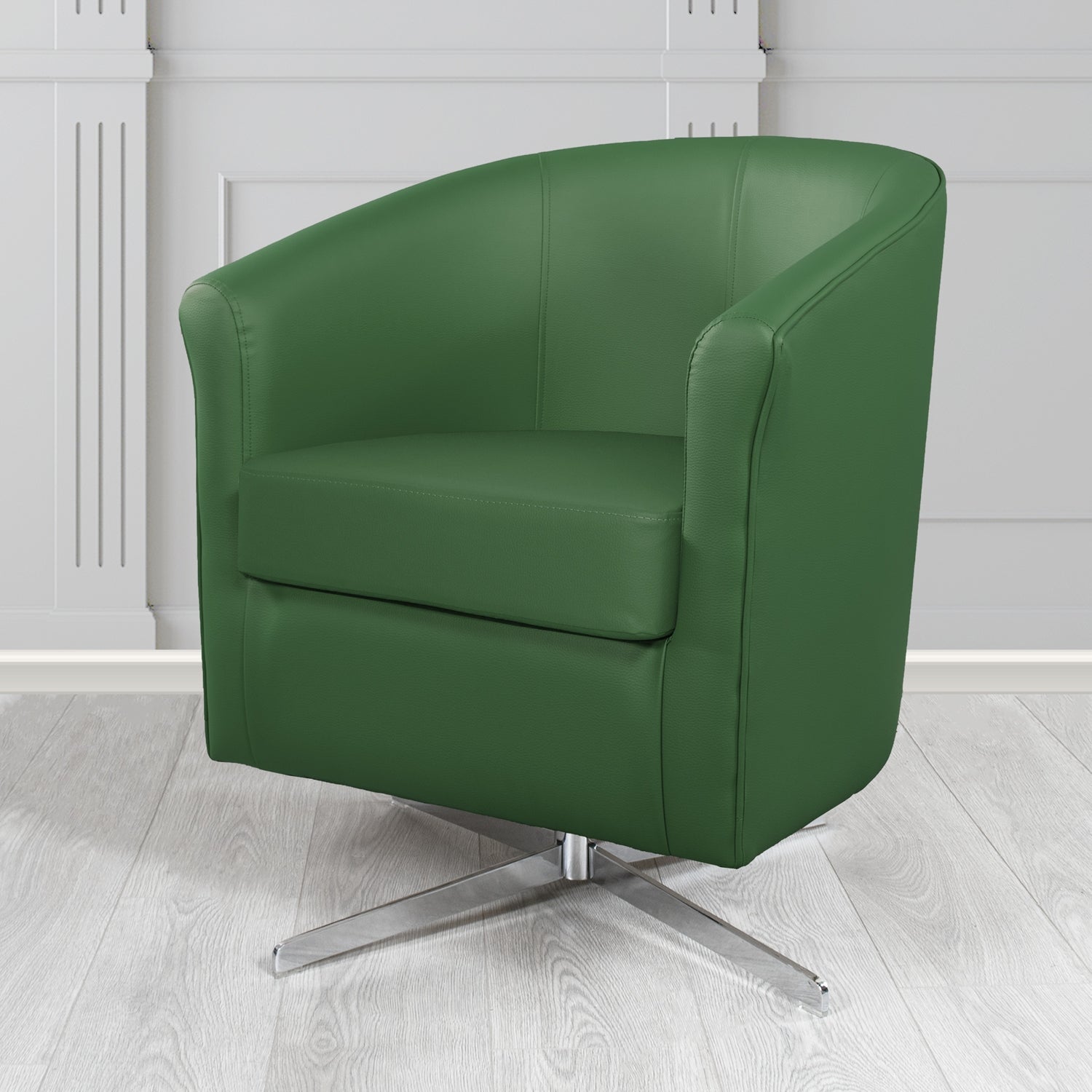 Cannes Swivel Tub Chair in Just Colour Crib 5 Faux Leather