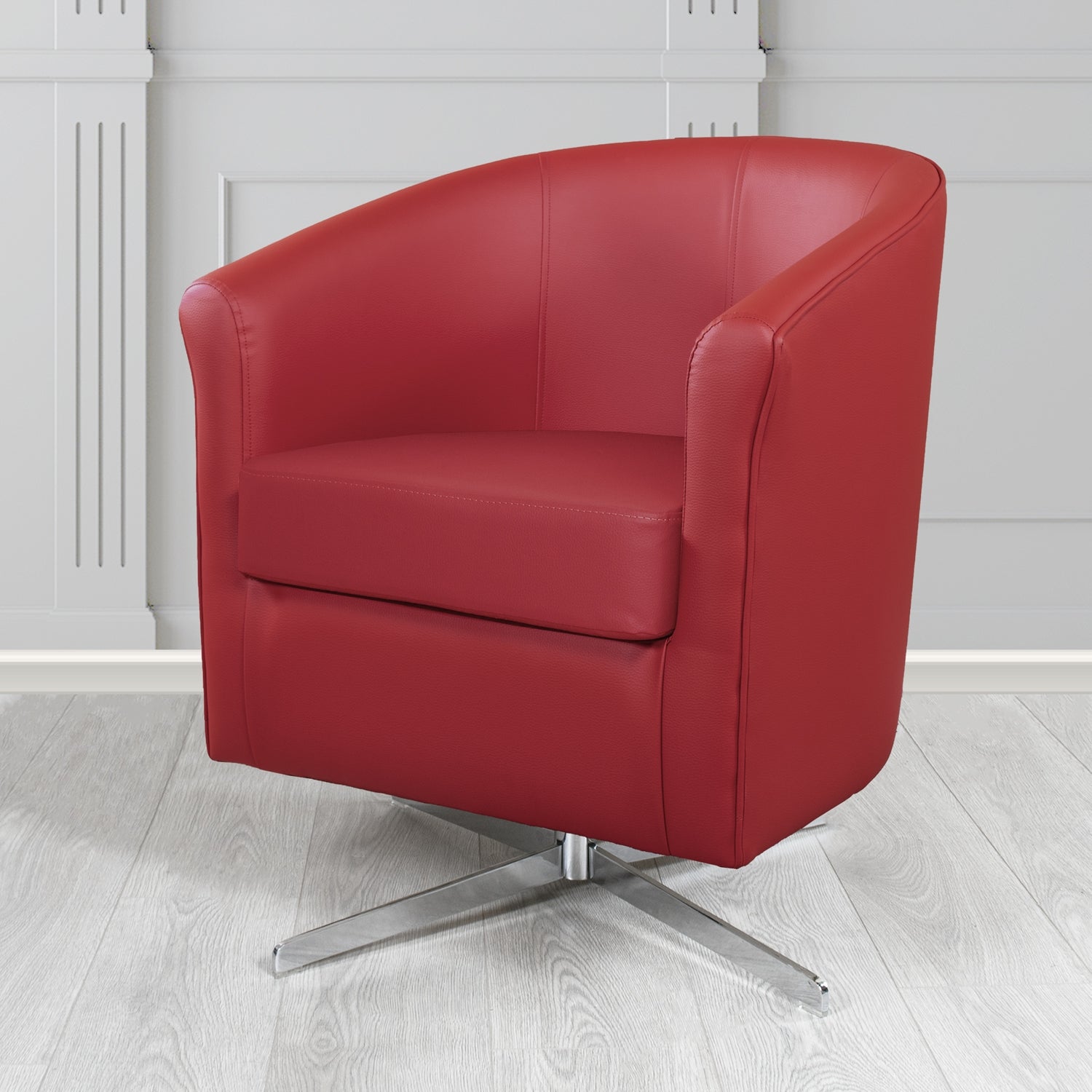 Cannes Swivel Tub Chair in Just Colour Crib 5 Faux Leather