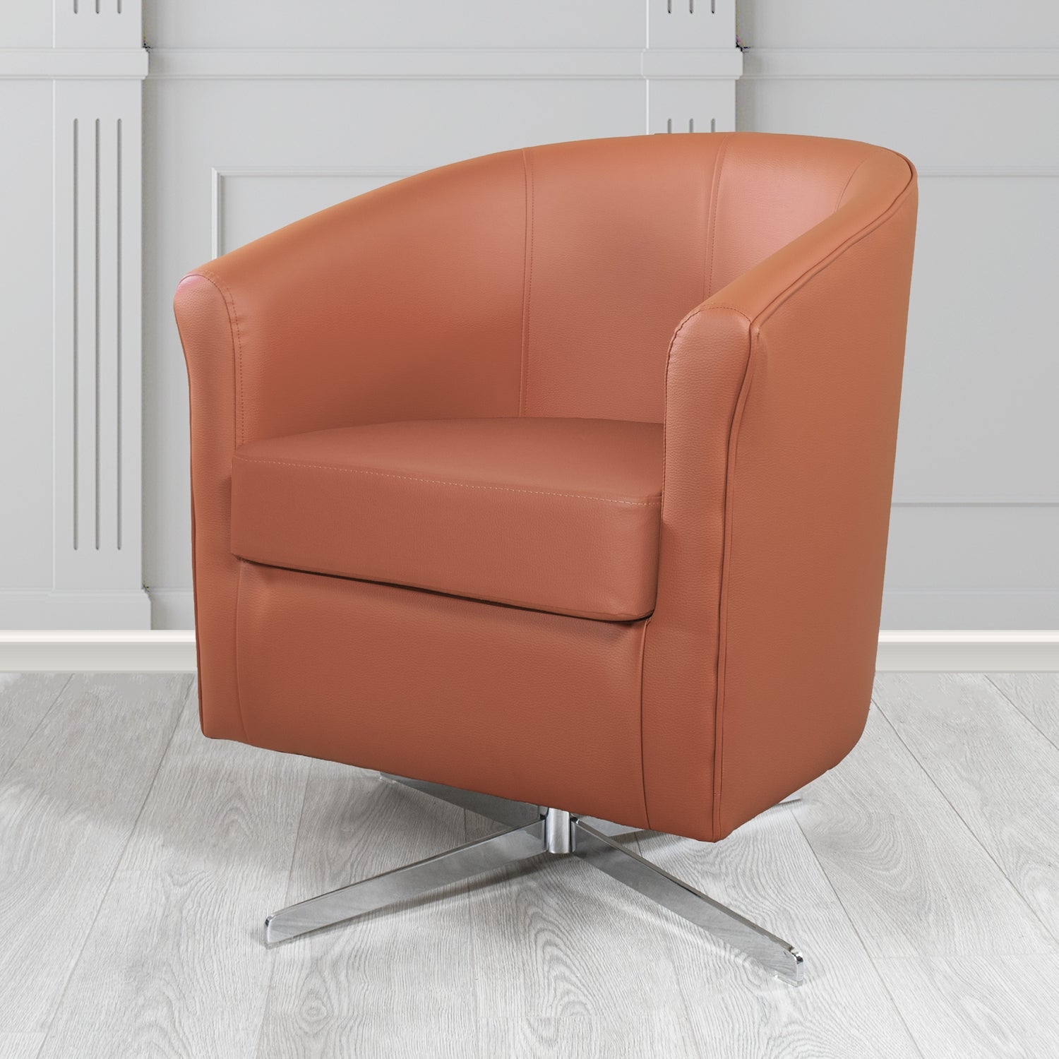 Cannes Swivel Tub Chair in Just Colour Crib 5 Faux Leather