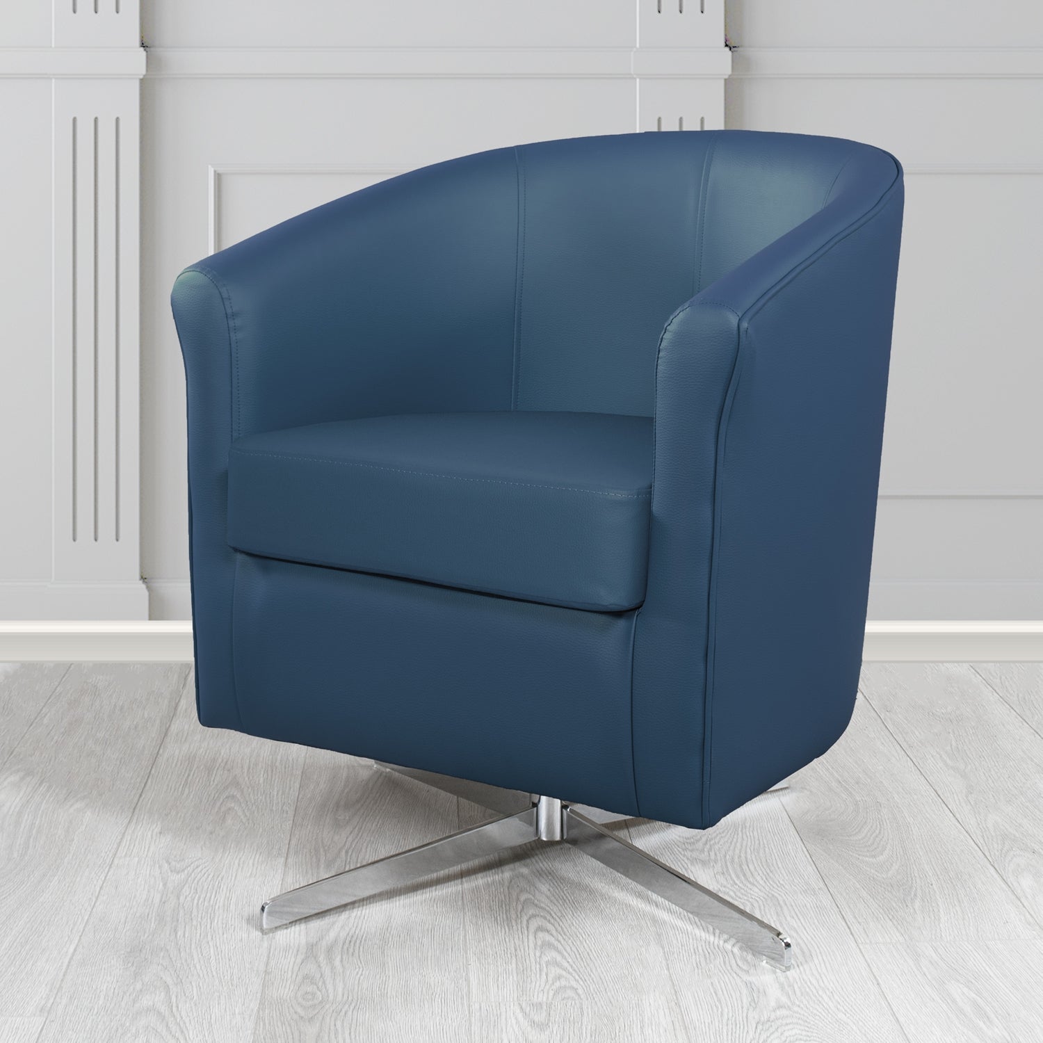 Cannes Swivel Tub Chair in Just Colour Crib 5 Faux Leather