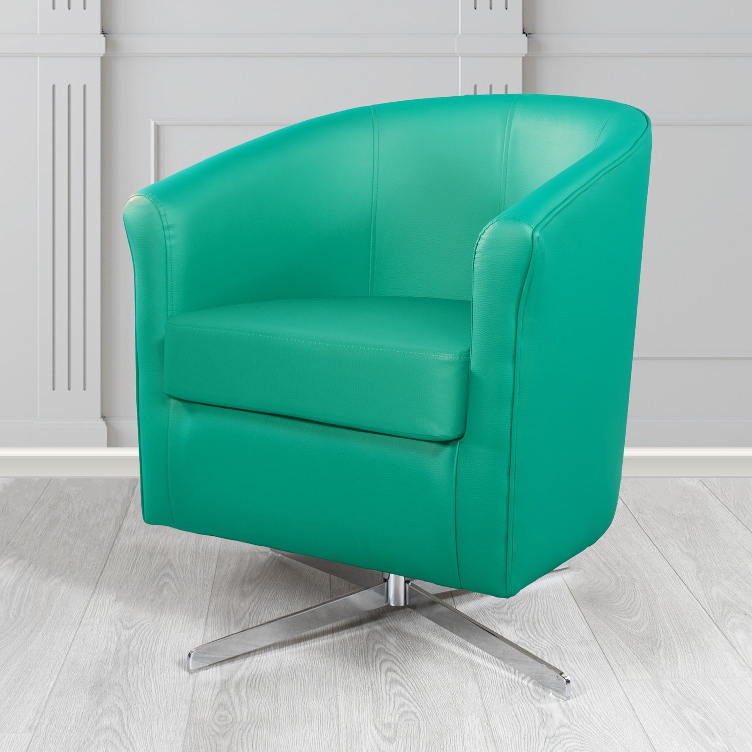 Cannes Swivel Tub Chair in Just Colour Crib 5 Faux Leather