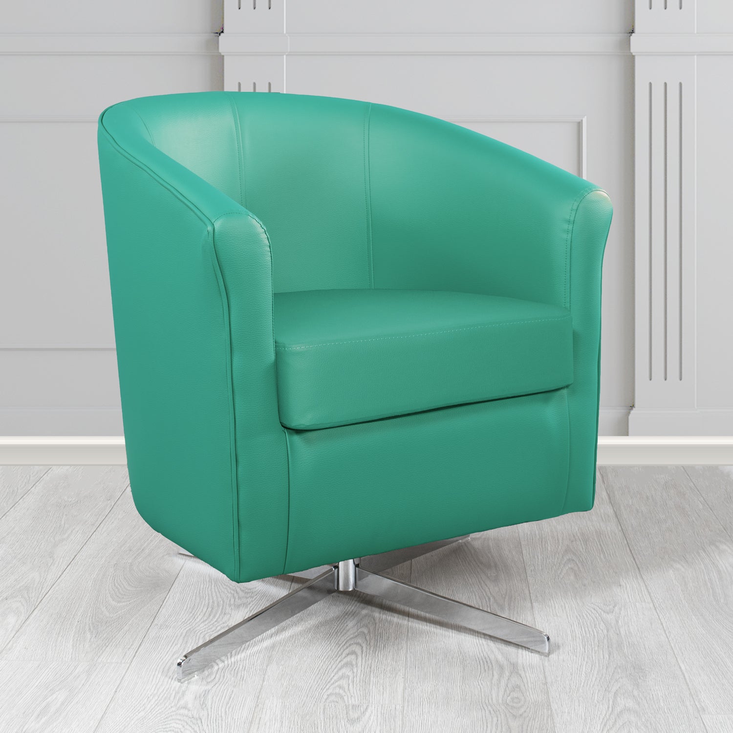 Cannes Swivel Tub Chair in Just Colour Crib 5 Faux Leather
