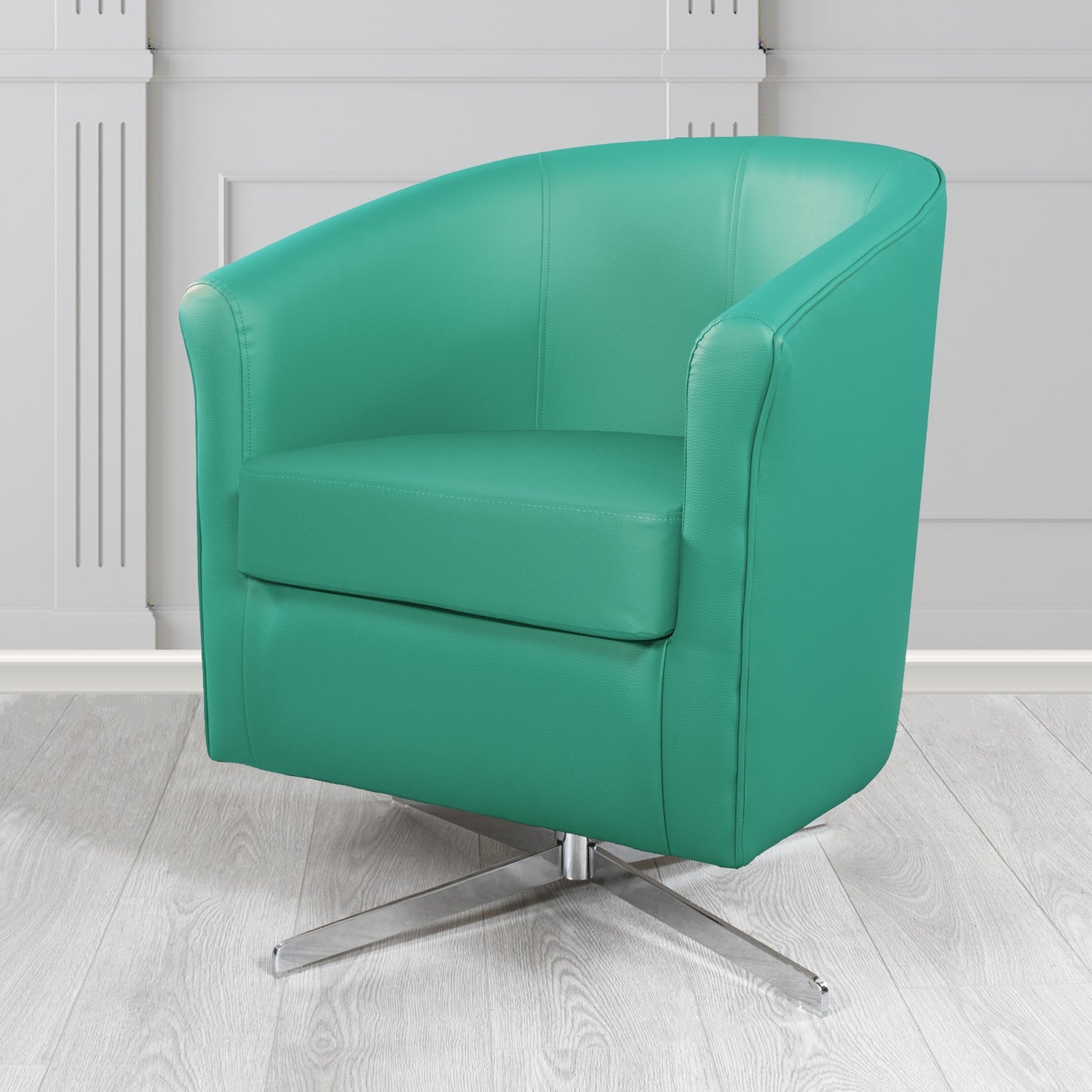 Cannes Swivel Tub Chair in Just Colour Crib 5 Faux Leather