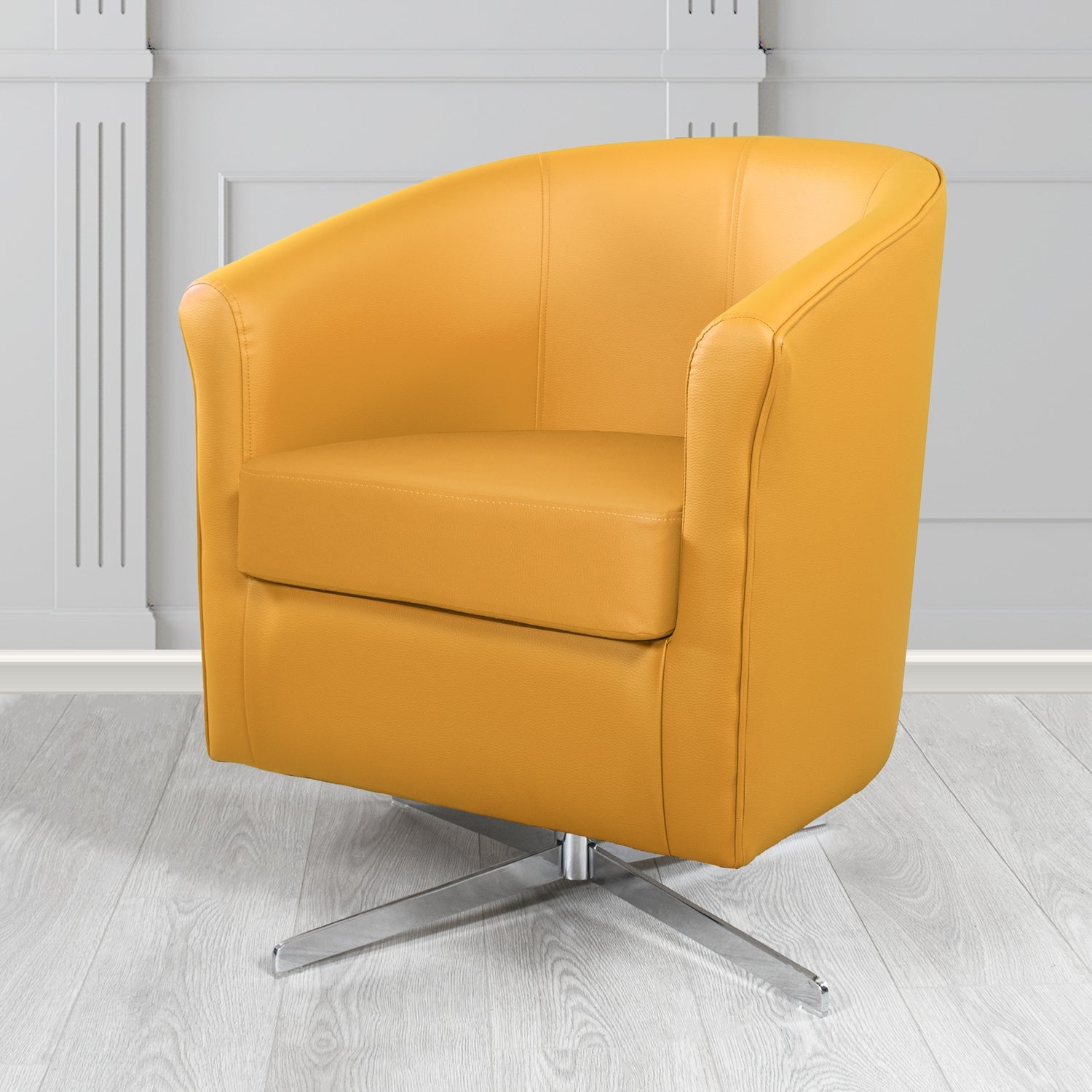 Cannes Swivel Tub Chair in Just Colour Crib 5 Faux Leather