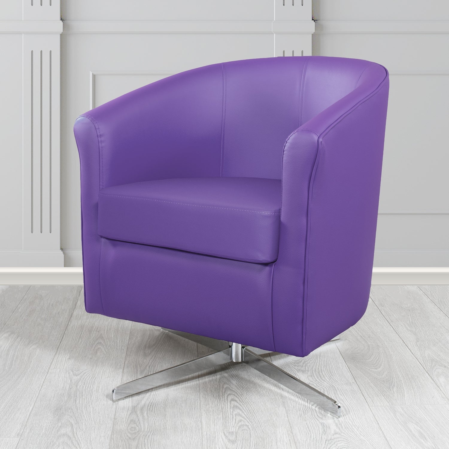 Cannes Swivel Tub Chair in Just Colour Crib 5 Faux Leather