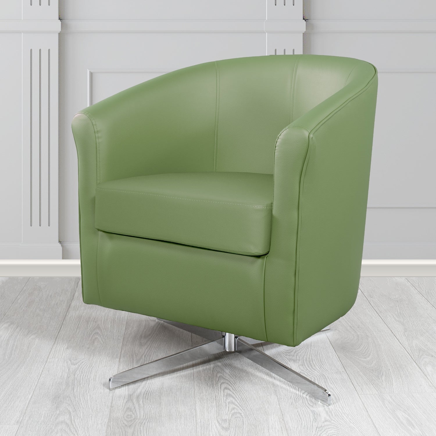 Cannes Swivel Tub Chair in Just Colour Crib 5 Faux Leather