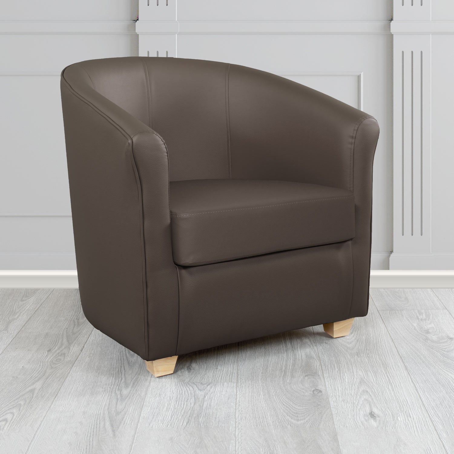 Cannes Tub Chair in Madrid Chocolate Faux Leather