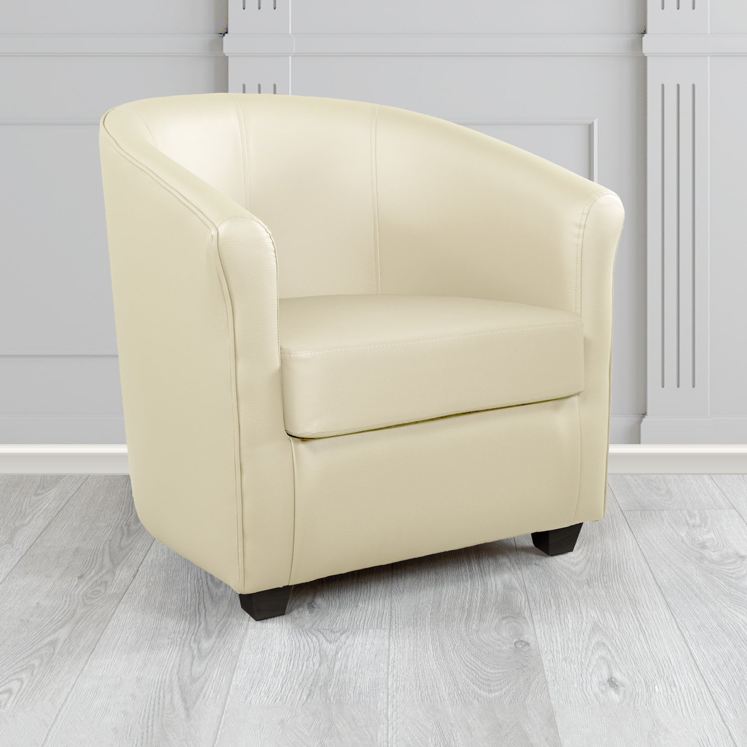 Cannes Tub Chair in Madrid Cream Faux Leather - The Tub Chair Shop