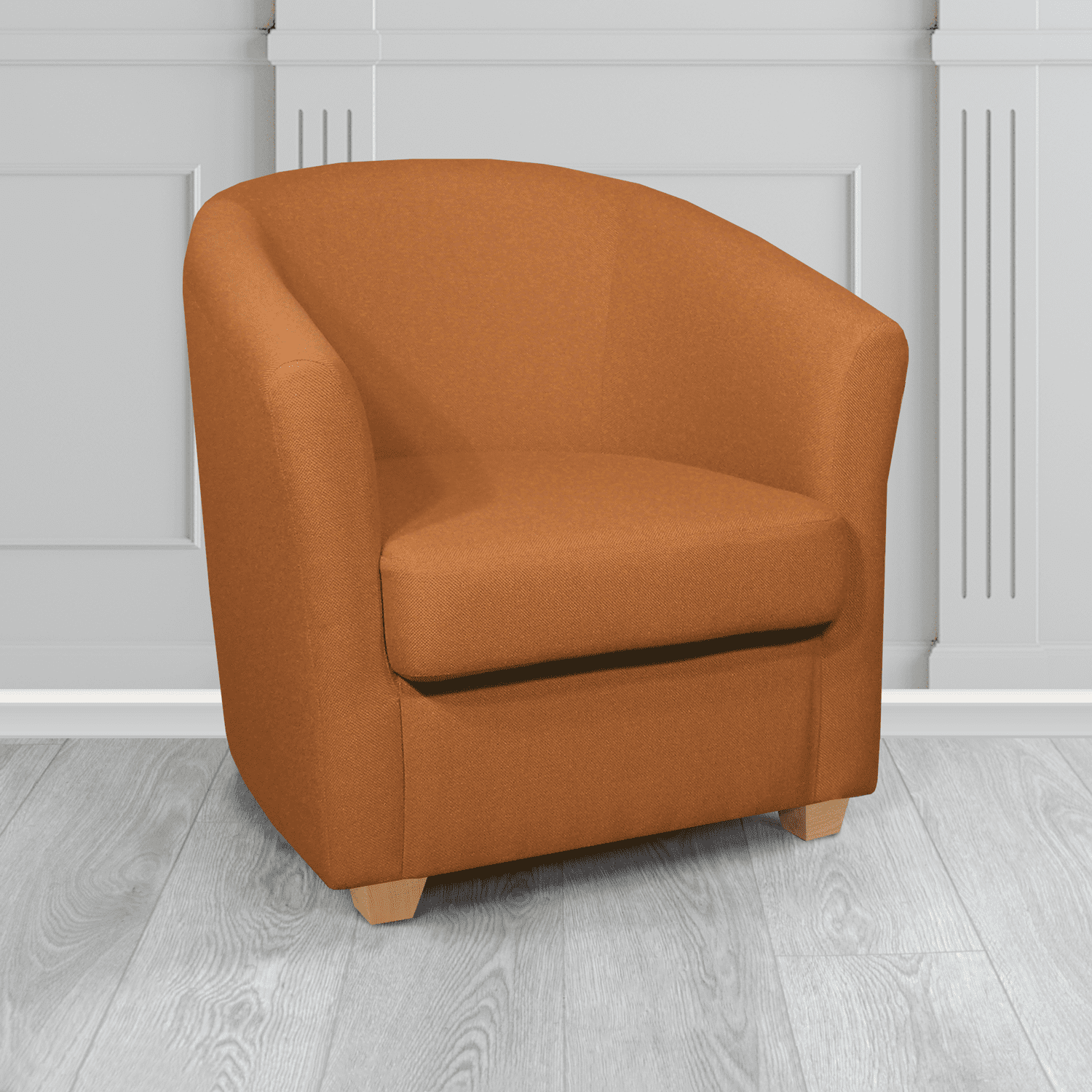 Cannes Tub Chair in Mainline Plus Marmalade IF142 Crib 5 Fabric - The Tub Chair Shop