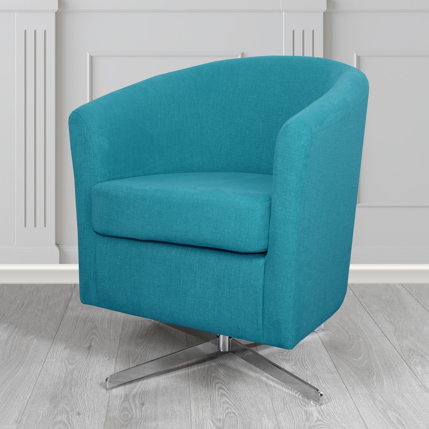 Linen swivel chair sale