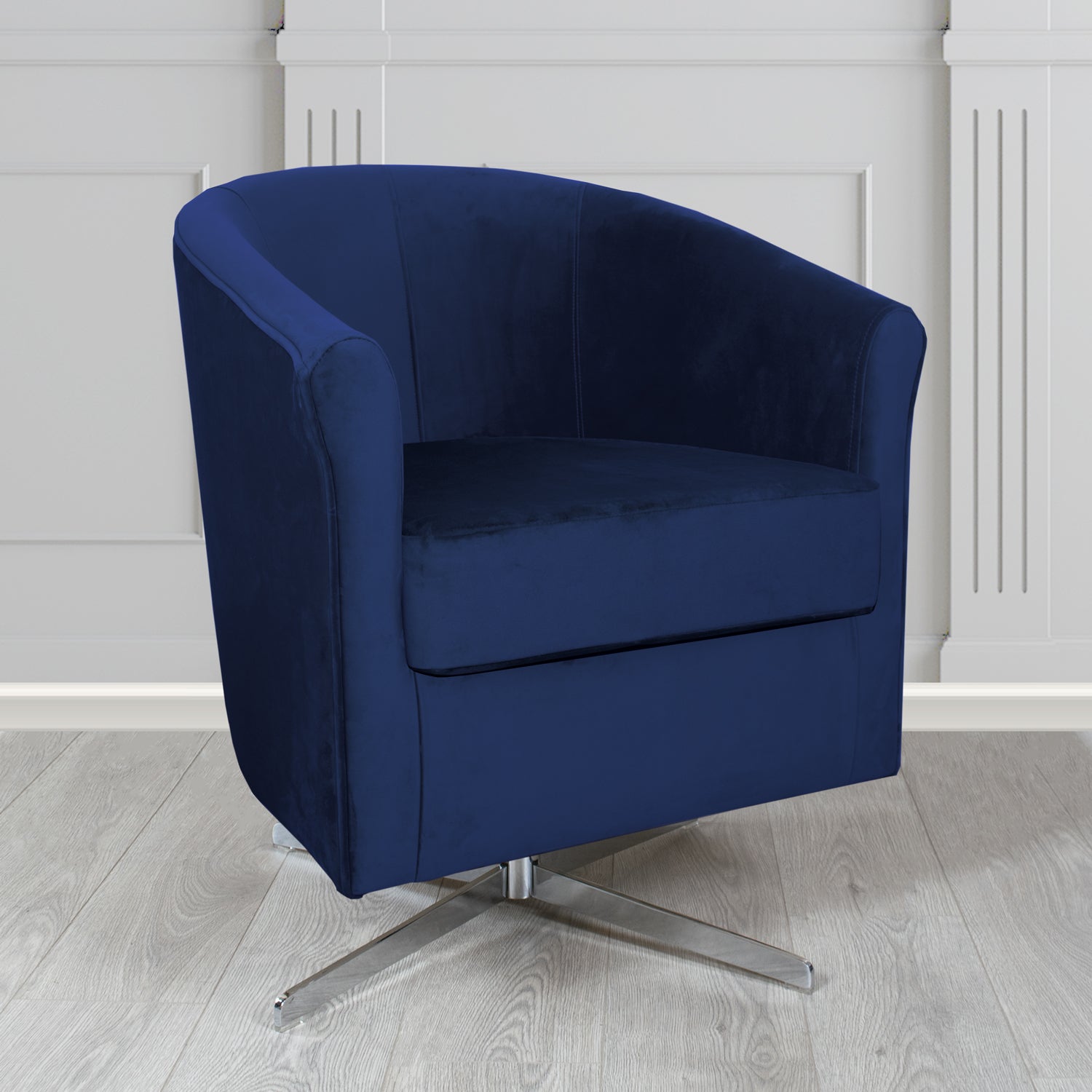 Cannes Swivel Tub Chair in Monaco Plush Velvet Fabric