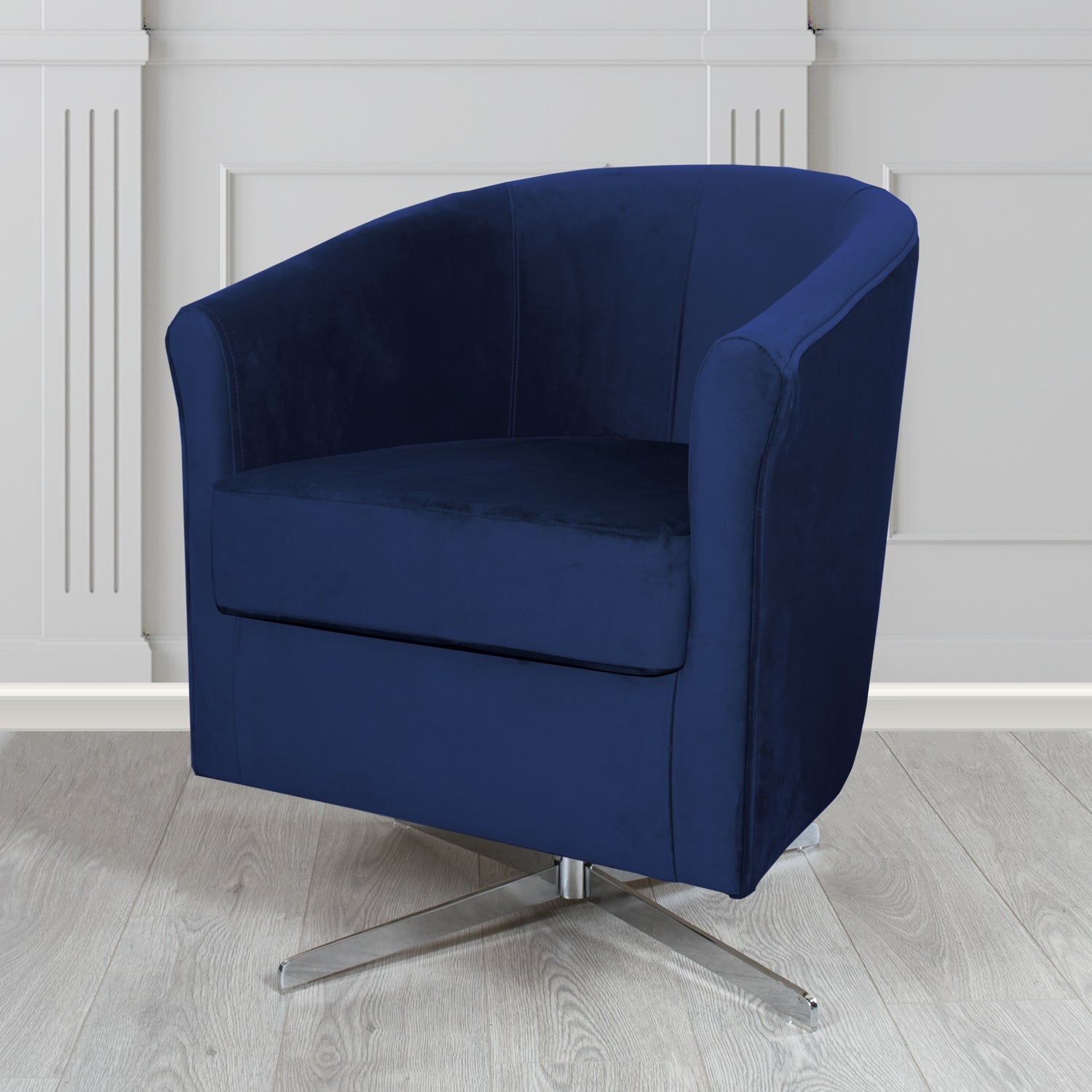 Cannes Swivel Tub Chair in Monaco Plush Velvet Fabric