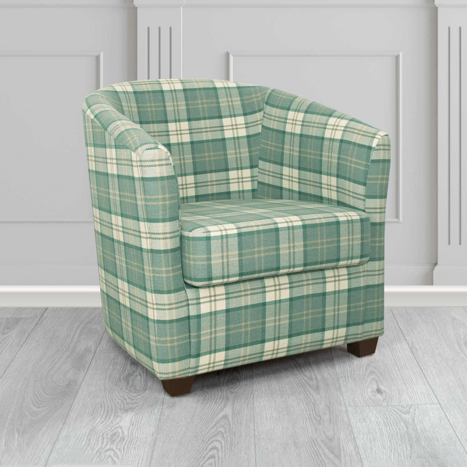 Cannes Tub Chair in Piazza Plaid Crib 5 Tartan Fabric