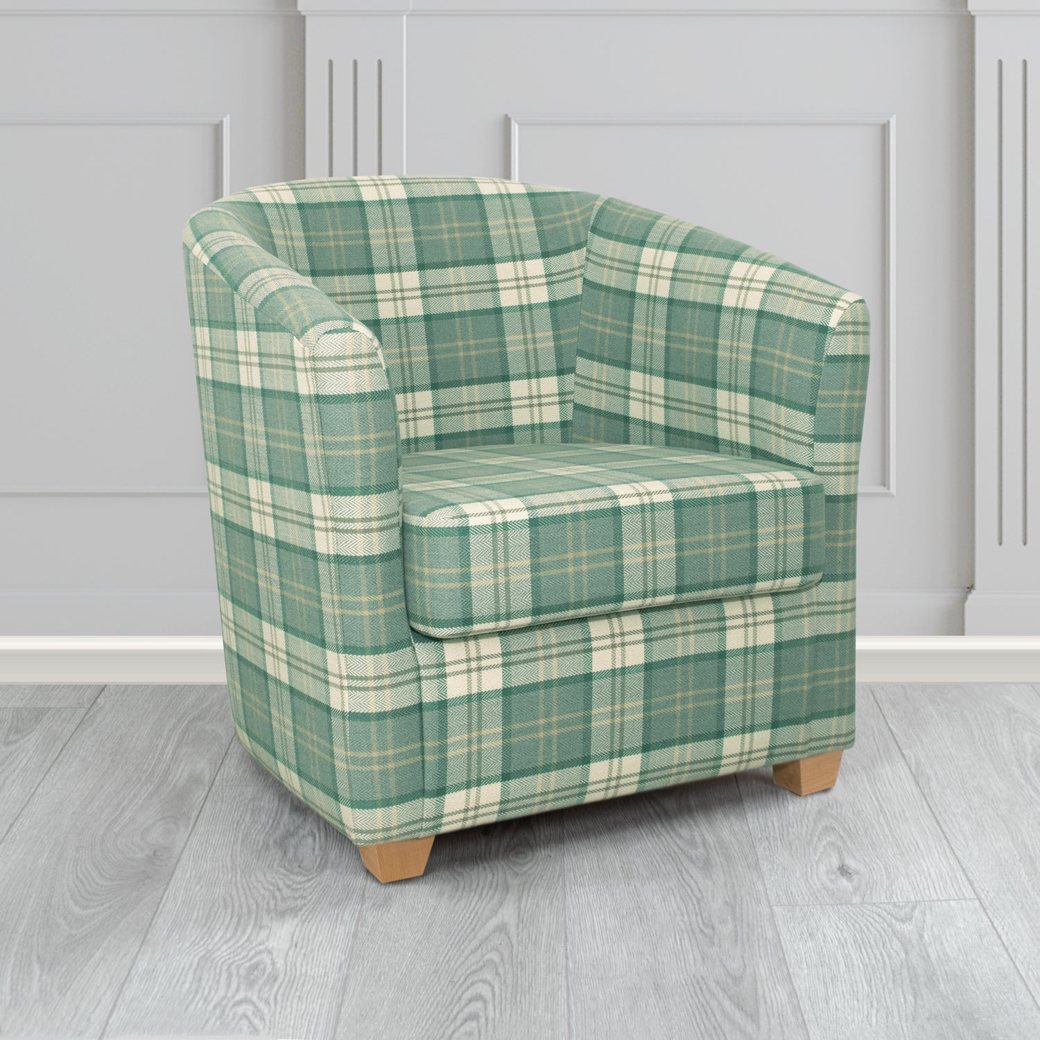 Cannes Tub Chair in Piazza Plaid Crib 5 Tartan Fabric