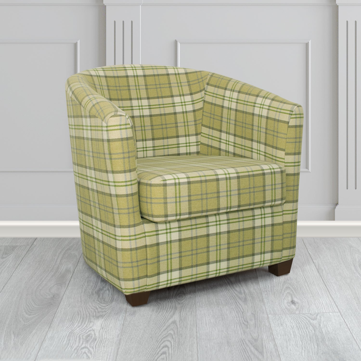 Cannes Tub Chair in Piazza Plaid Crib 5 Tartan Fabric