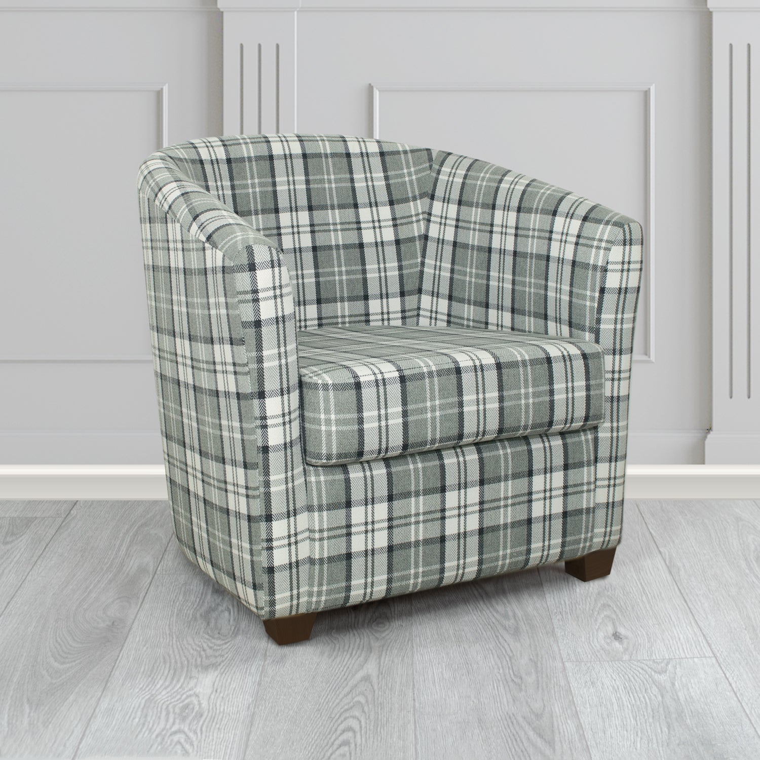 Cannes Tub Chair in Piazza Plaid Crib 5 Tartan Fabric