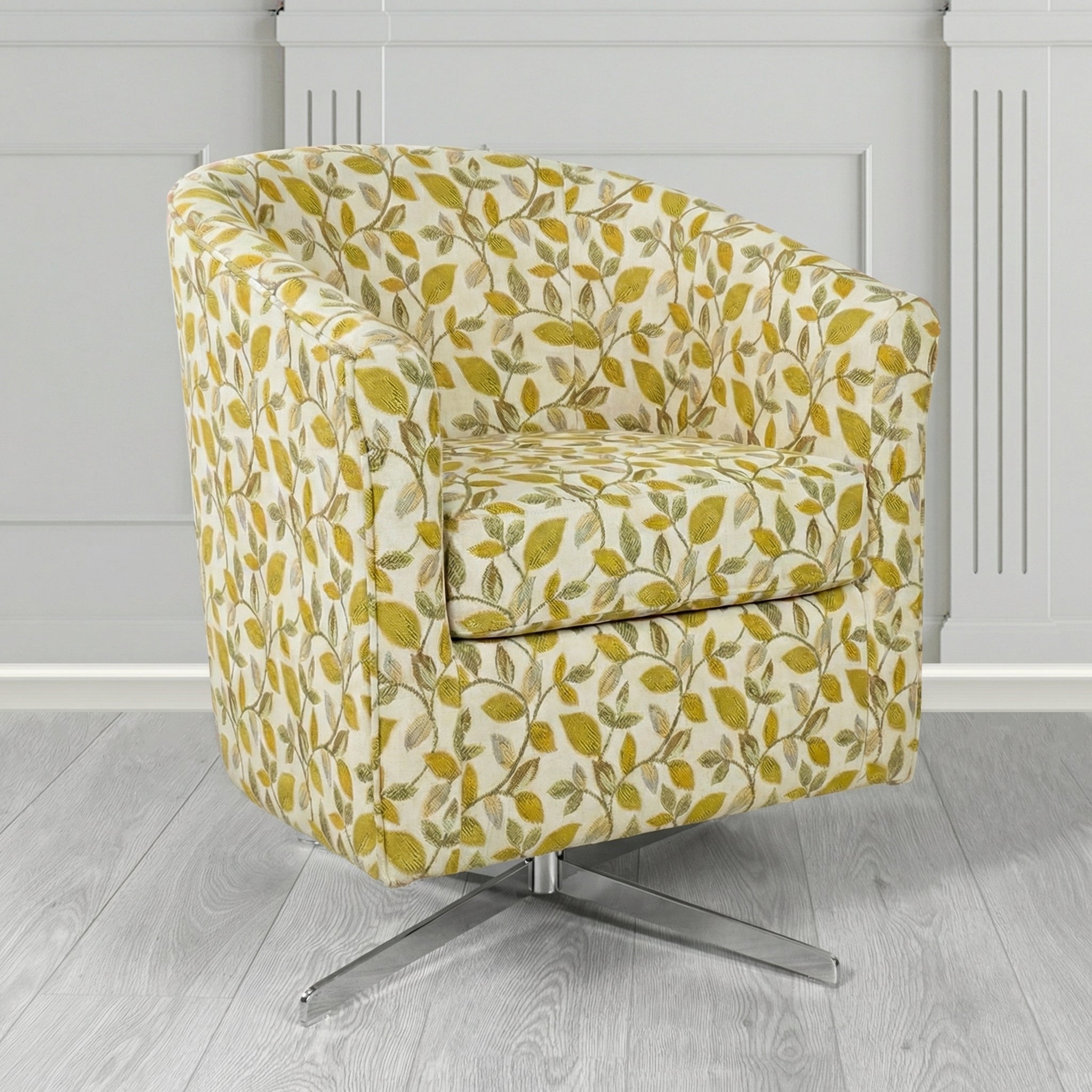 Cannes Swivel Tub Chair in Porter and Stone Vercelli Floral Fabric