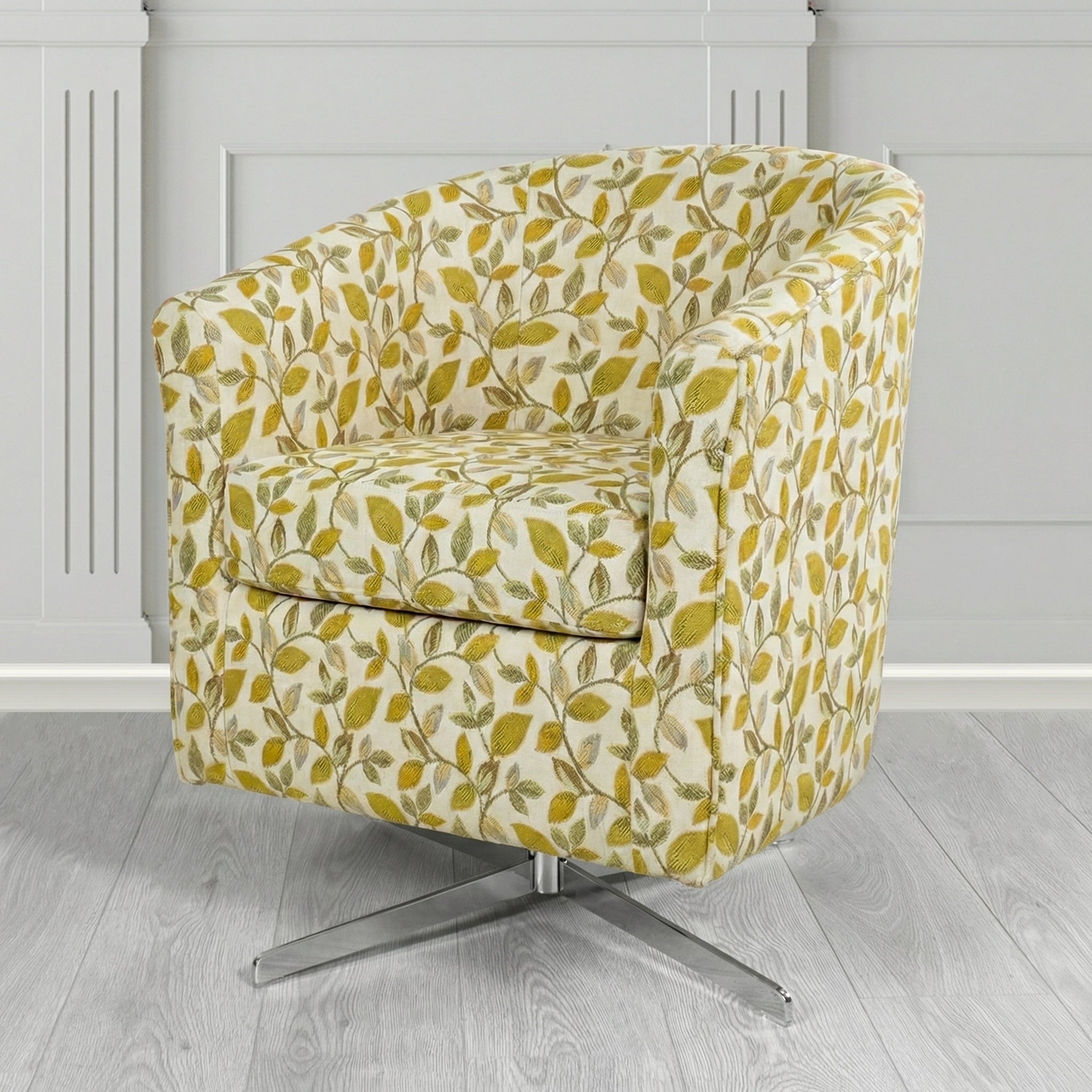 Cannes Swivel Tub Chair in Porter and Stone Vercelli Floral Fabric