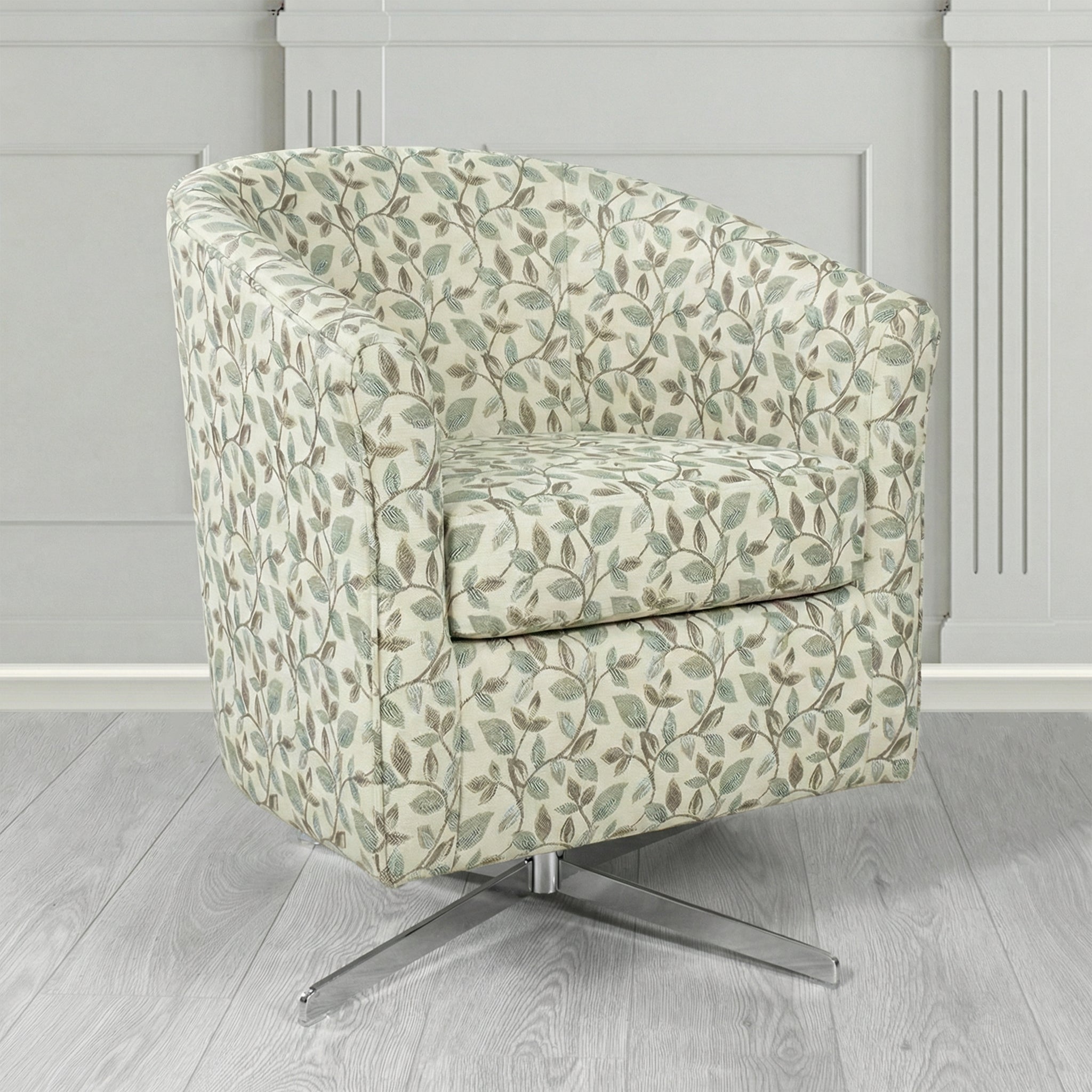 Cannes Swivel Tub Chair in Porter and Stone Vercelli Floral Fabric