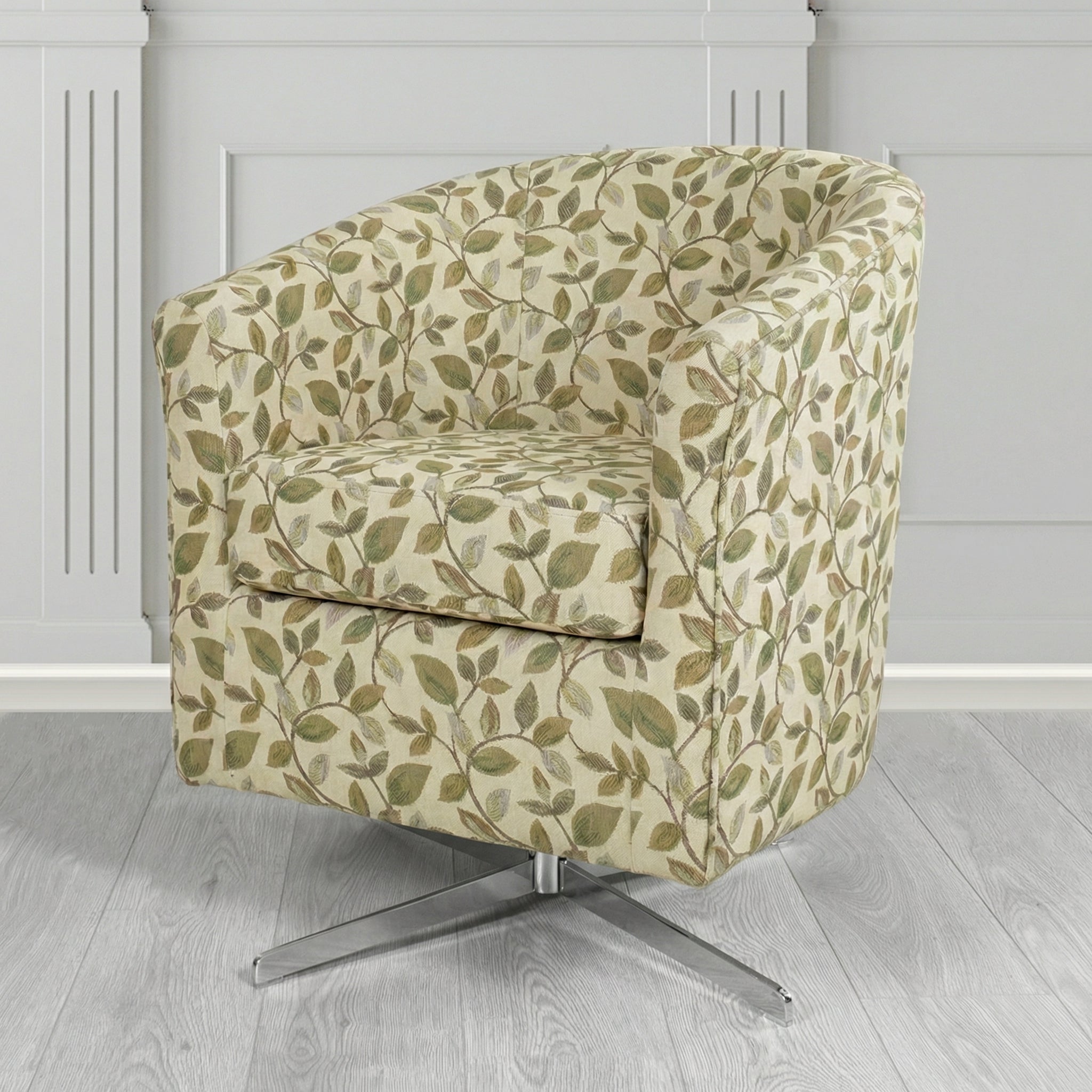 Cannes Swivel Tub Chair in Porter and Stone Vercelli Floral Fabric