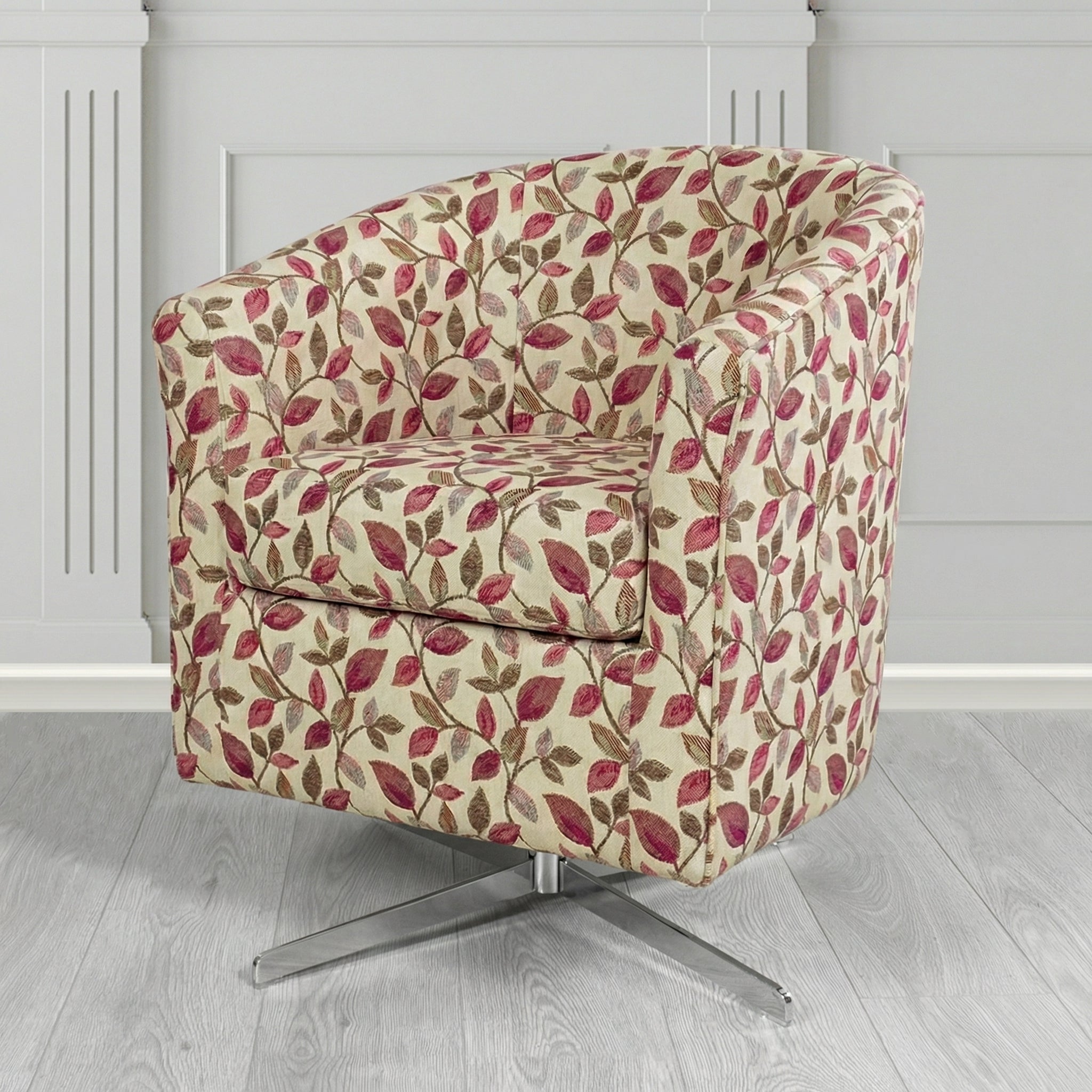 Cannes Swivel Tub Chair in Porter and Stone Vercelli Floral Fabric