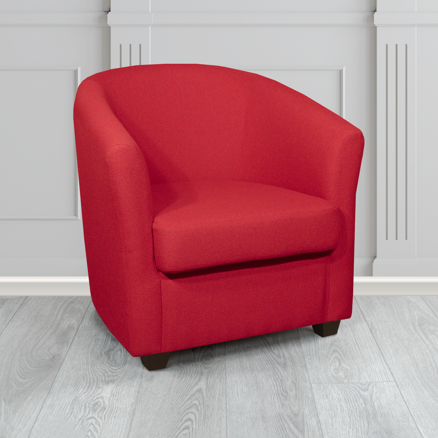 Cannes Tub Chair in Mainline Plus Red IF011 Crib 5 Fabric - The Tub Chair Shop