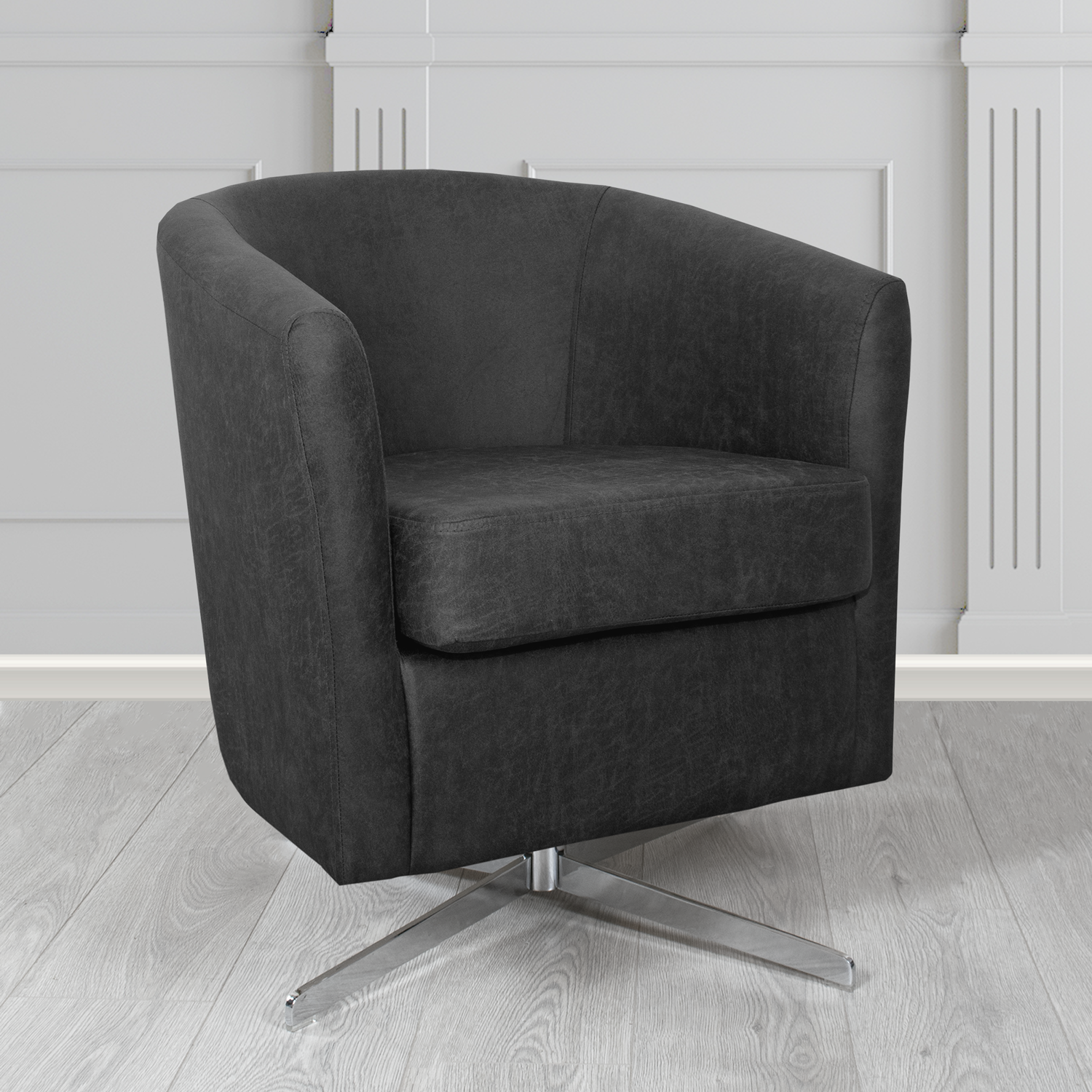 Cannes Swivel Tub Chair in Nevada Faux Leather