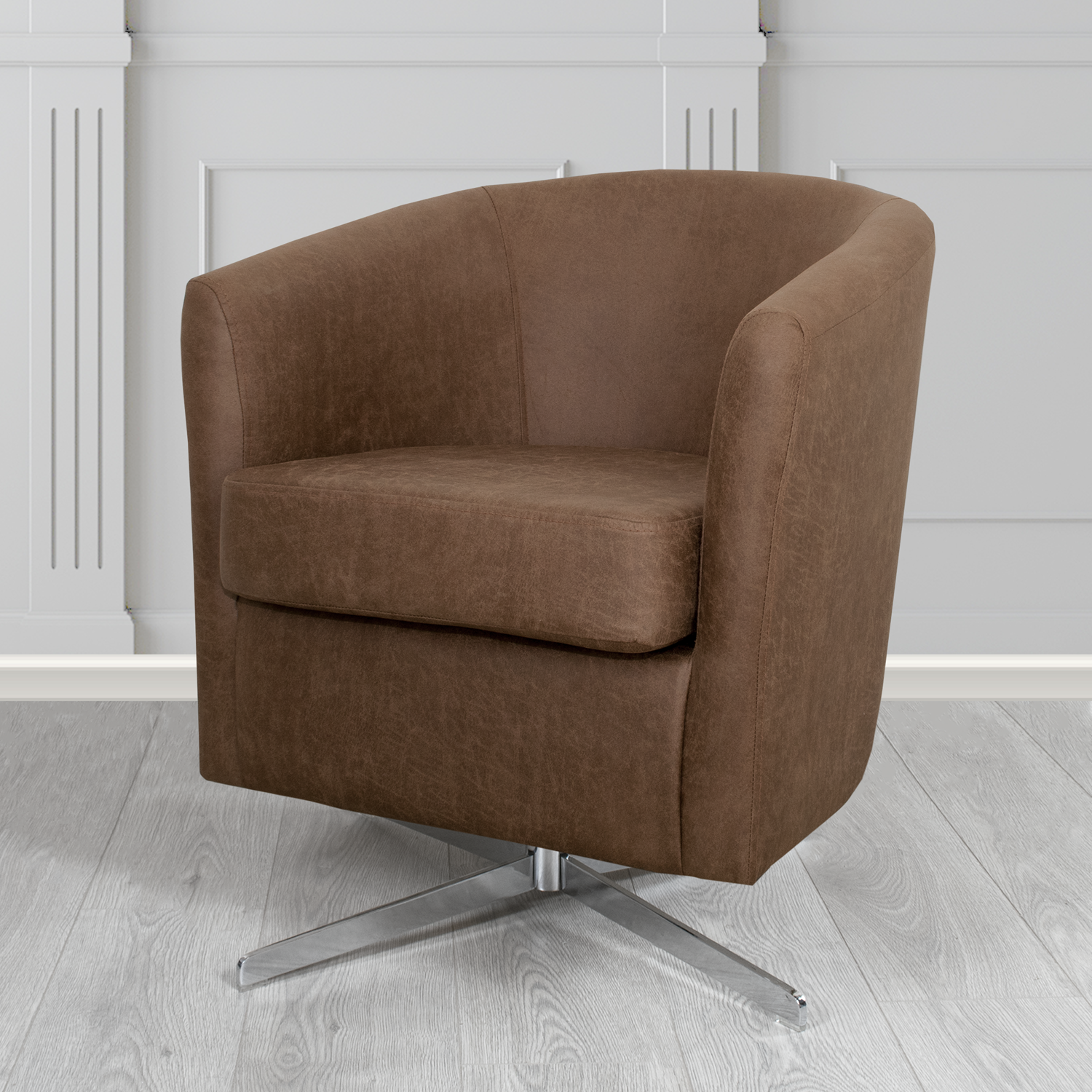 Cannes Swivel Tub Chair in Nevada Faux Leather