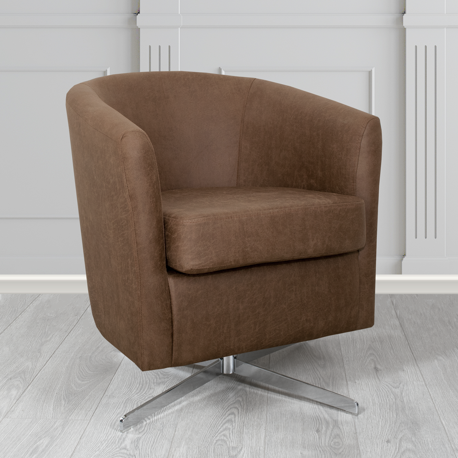 Cannes Swivel Tub Chair in Nevada Faux Leather