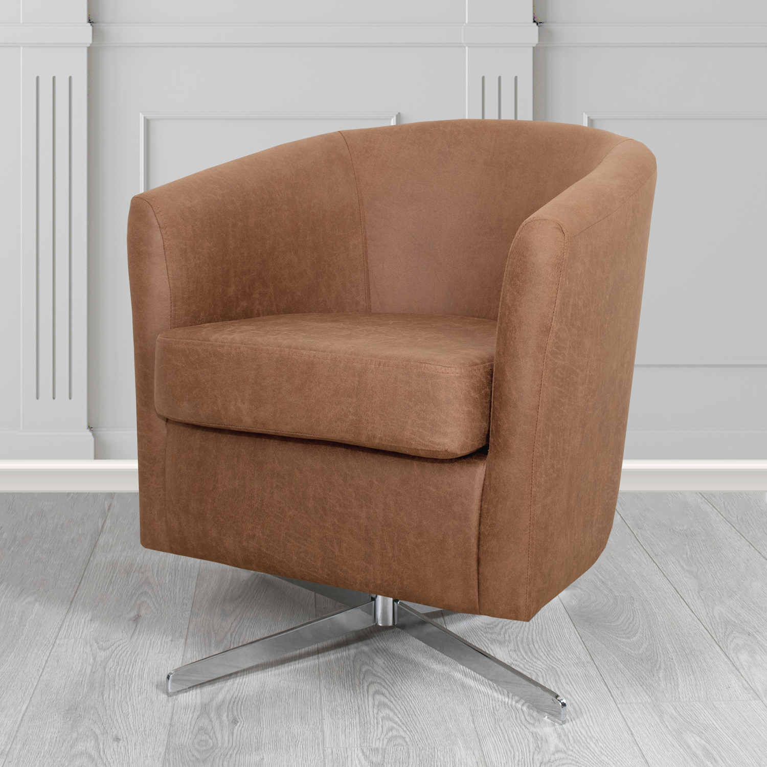 Cannes Swivel Tub Chair in Nevada Faux Leather