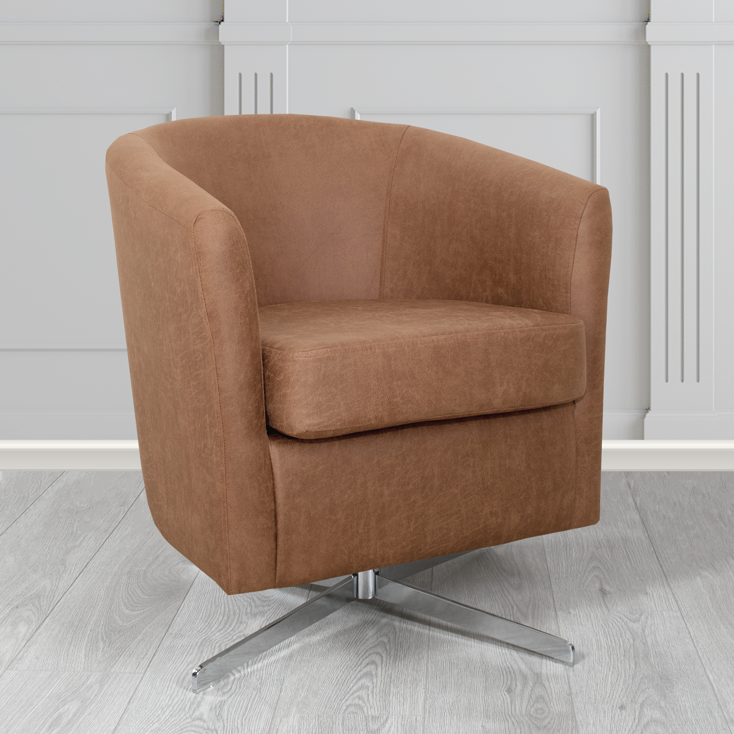 Cannes Swivel Tub Chair in Nevada Faux Leather