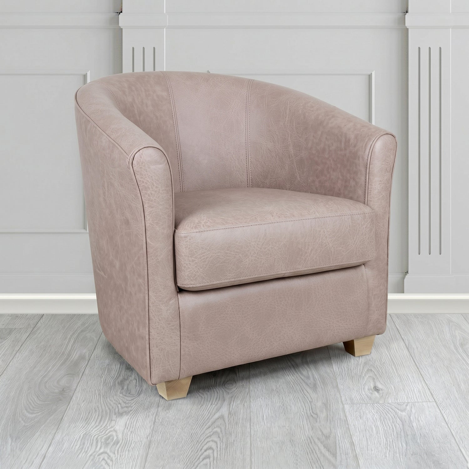 Cannes Tub Chair in Crest Leather Saloon Semi-Aniline Crib 5 Genuine Leather