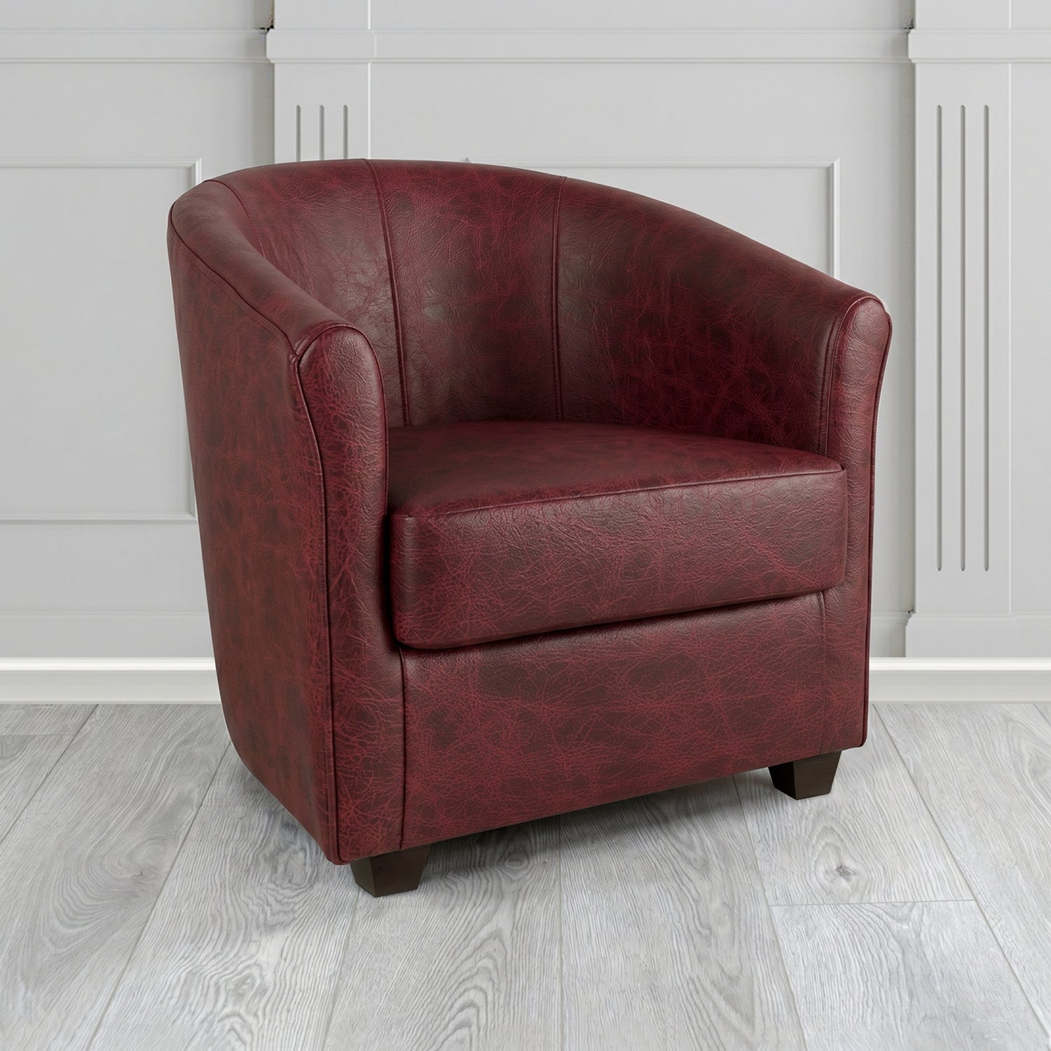 Cannes Tub Chair in Crest Leather Saloon Semi-Aniline Crib 5 Genuine Leather
