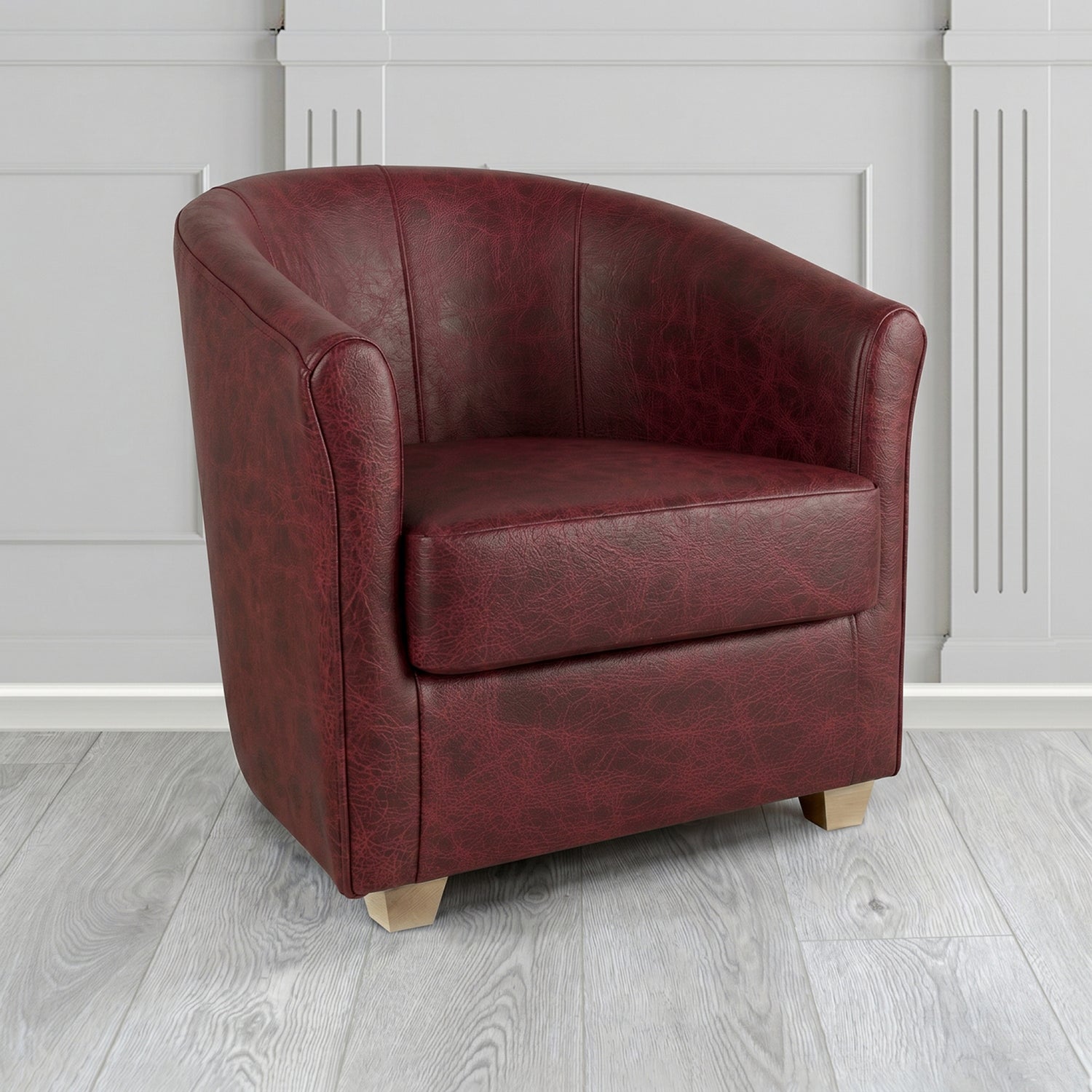 Cannes Tub Chair in Crest Leather Saloon Semi-Aniline Crib 5 Genuine Leather