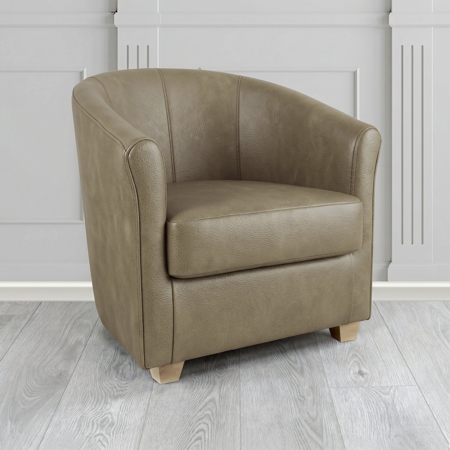 Cannes Tub Chair in Crest Leather Saloon Semi-Aniline Crib 5 Genuine Leather