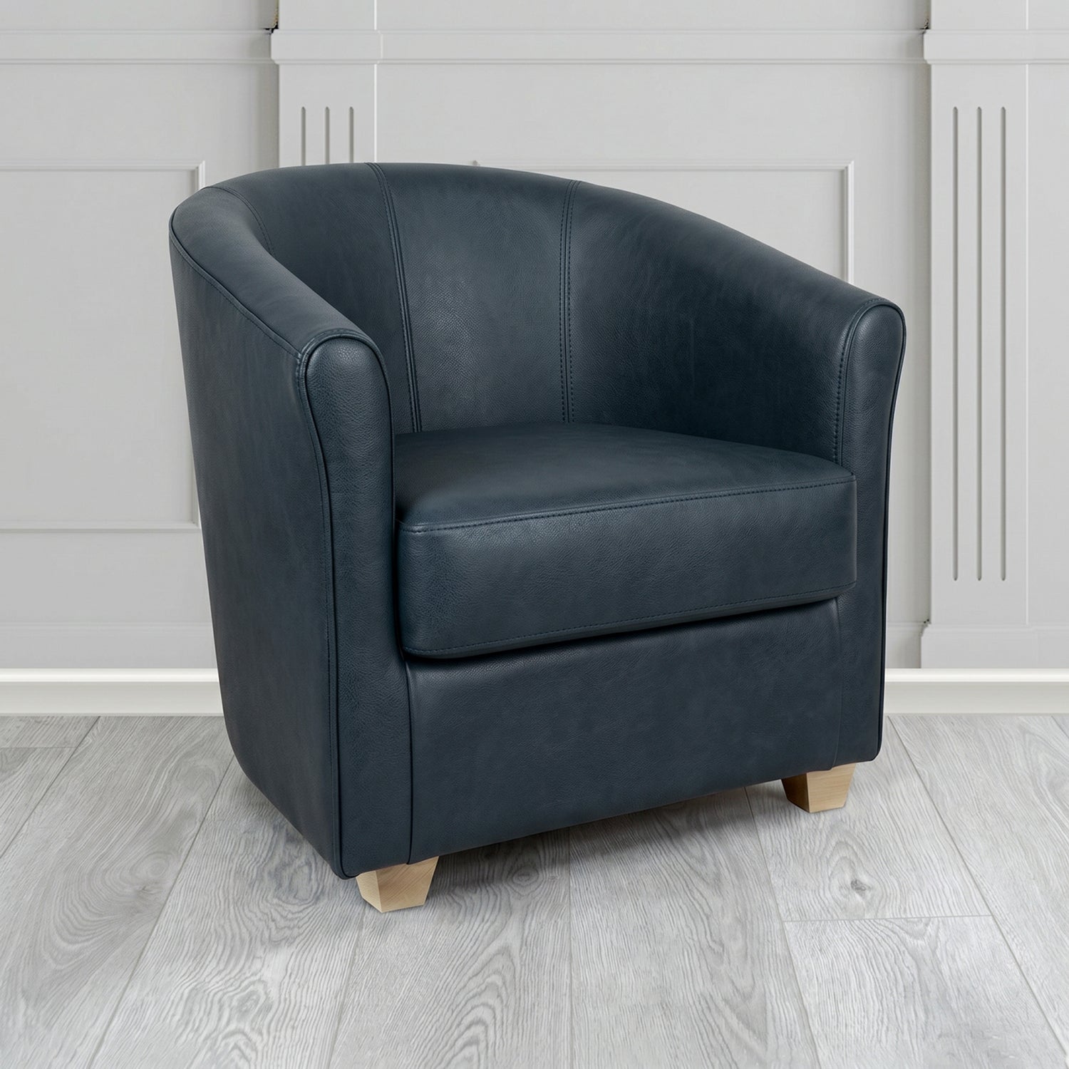 Cannes Tub Chair in Crest Leather Saloon Semi-Aniline Crib 5 Genuine Leather