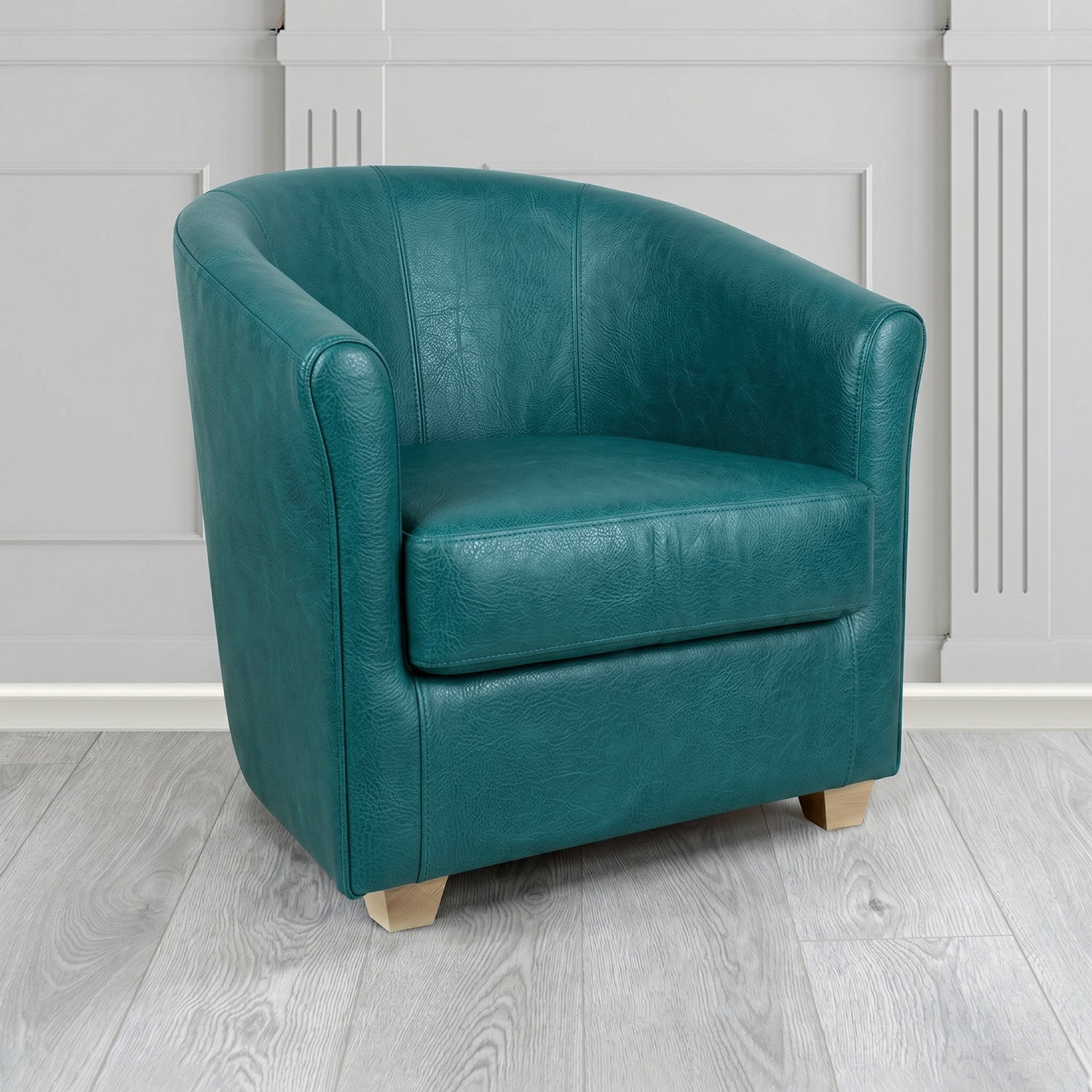 Cannes Tub Chair in Crest Leather Saloon Semi-Aniline Crib 5 Genuine Leather