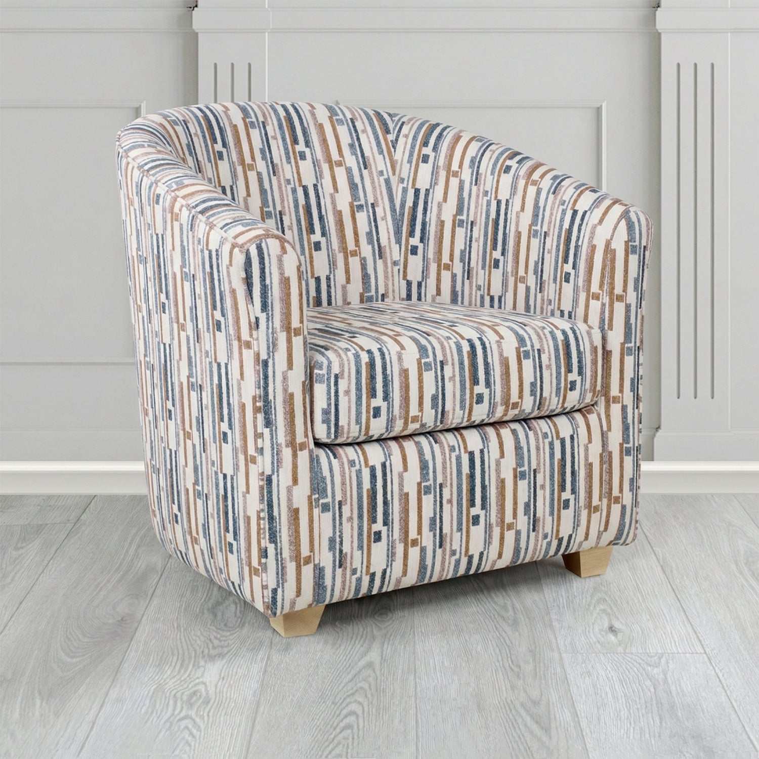 Cannes Tub Chair in Fryett's Santos Stripe Fabric
