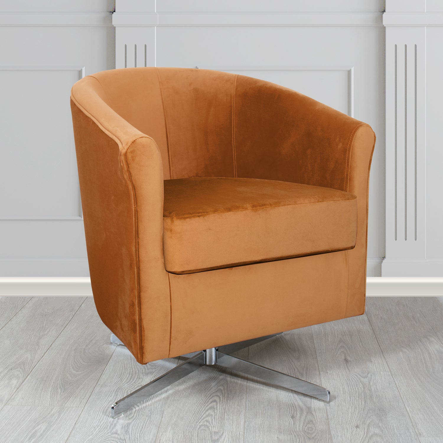 Cannes Swivel Tub Chair in Sapore Velvet Fabric