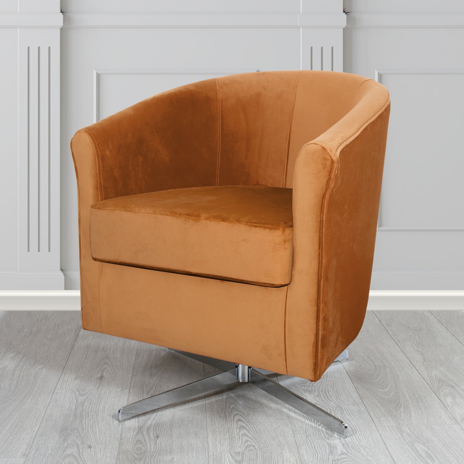 Cannes Swivel Tub Chair in Sapore Velvet Fabric
