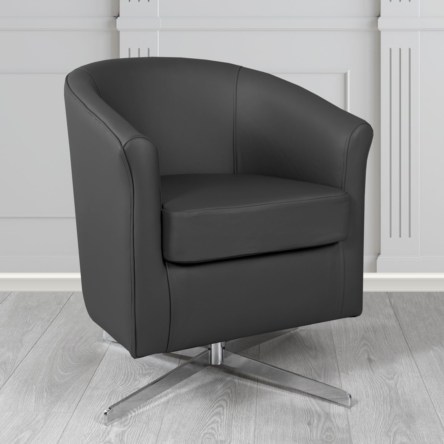 Cannes Swivel Tub Chair in Shelly Crib 5 Genuine Leather