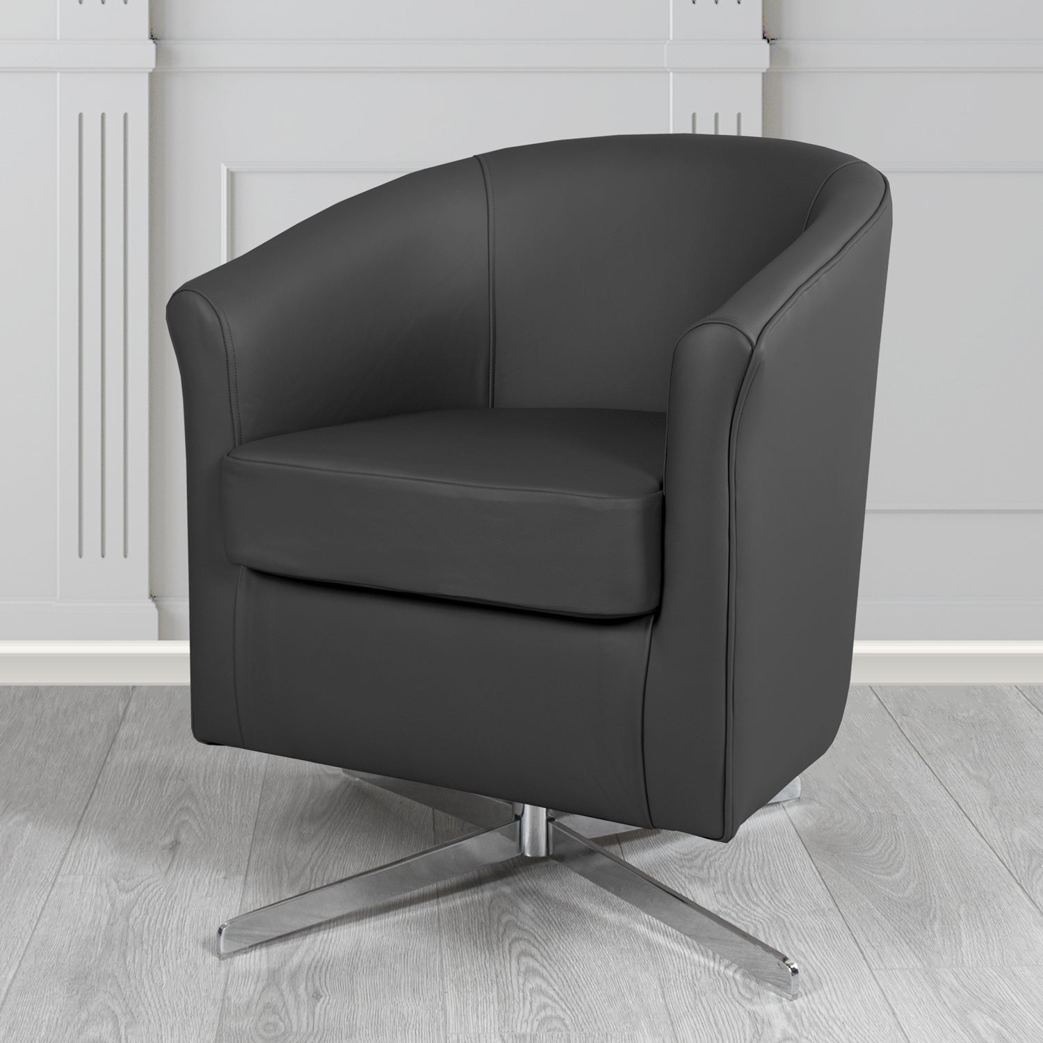 Cannes Swivel Tub Chair in Shelly Crib 5 Genuine Leather