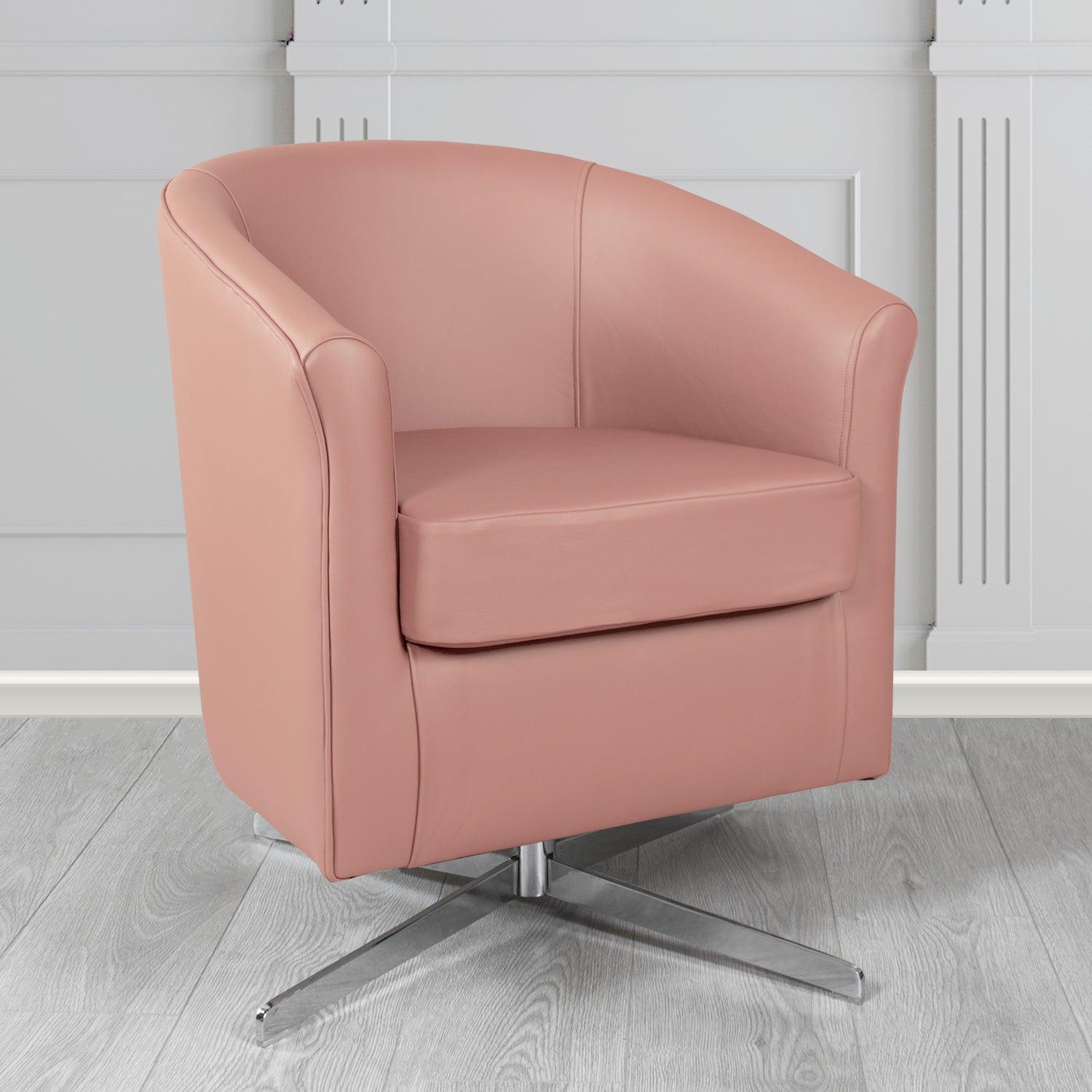 Cannes Swivel Tub Chair in Shelly Crib 5 Genuine Leather
