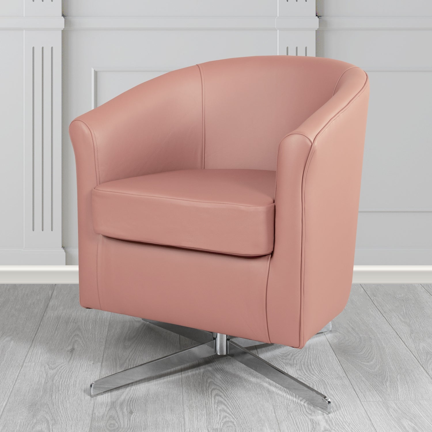 Cannes Swivel Tub Chair in Shelly Crib 5 Genuine Leather