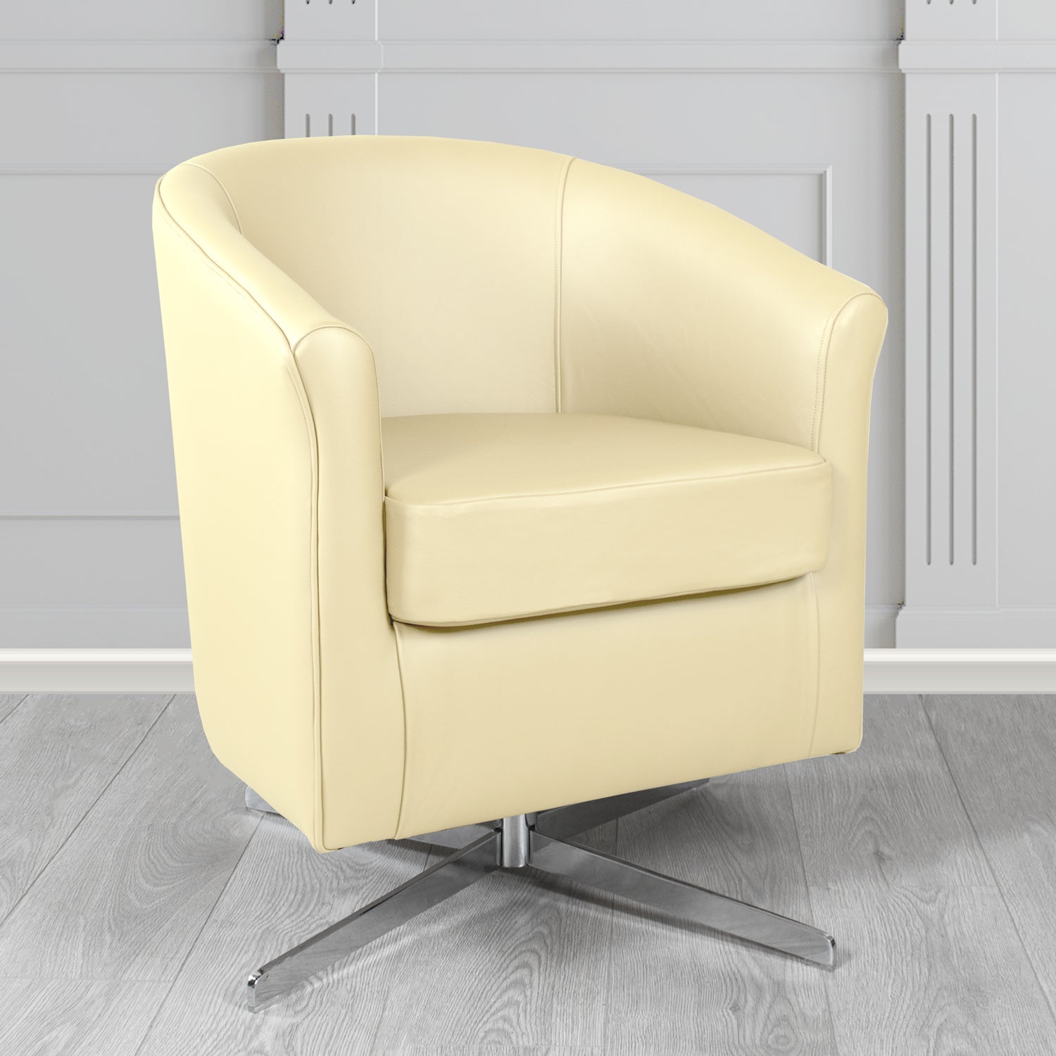 Cannes Swivel Tub Chair in Shelly Crib 5 Genuine Leather