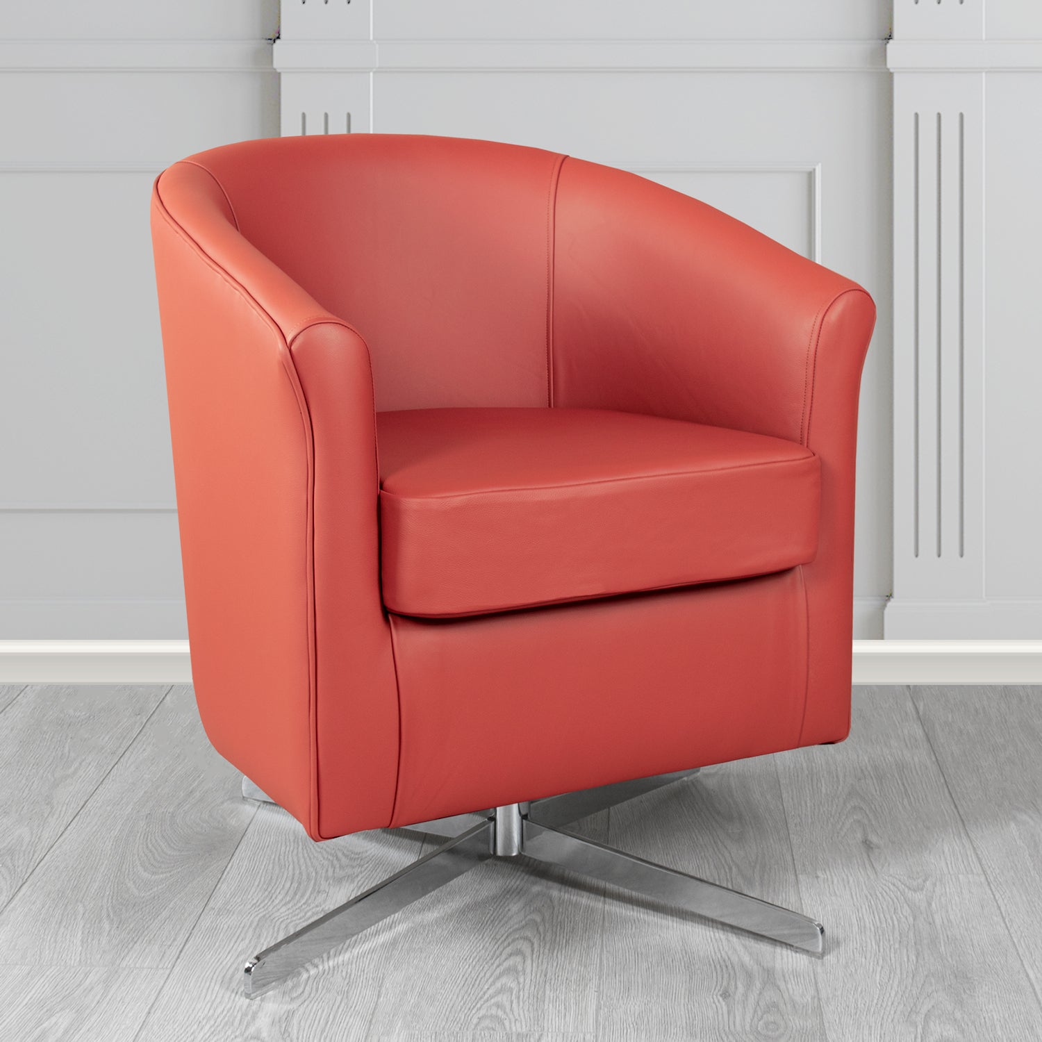 Cannes Swivel Tub Chair in Shelly Crib 5 Genuine Leather